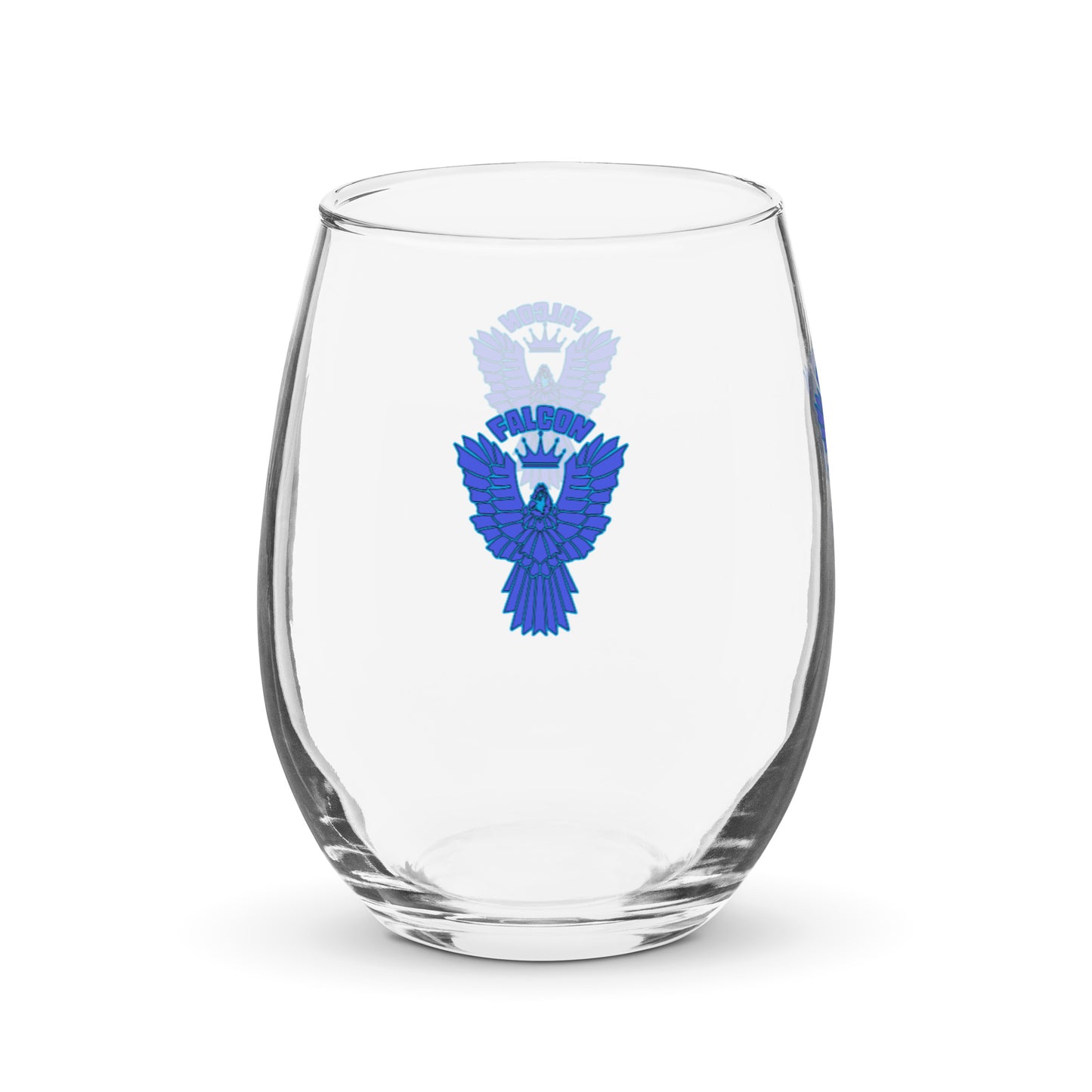 Falcon Logo Stemless wine glass - Blue