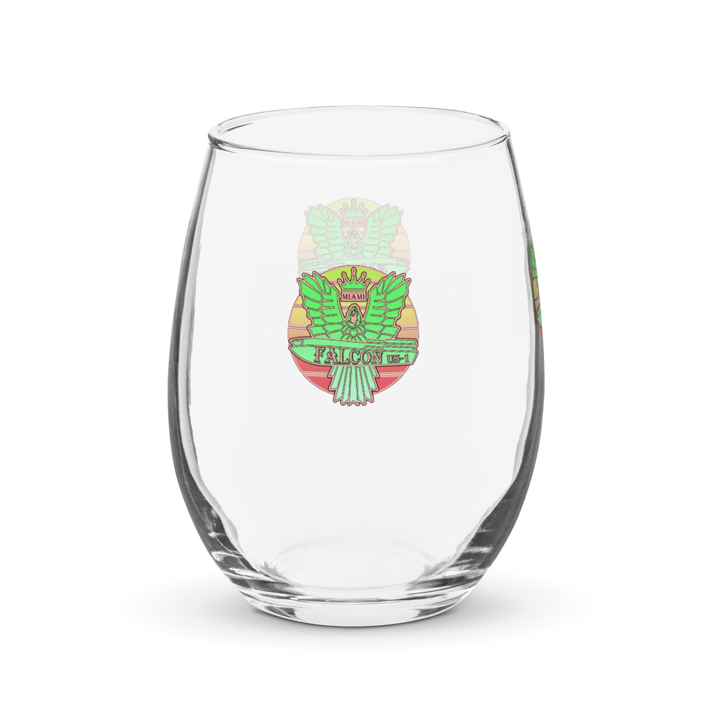 Falcon US-1 Stemless wine glass - Retro Key Lime Green Sunburst