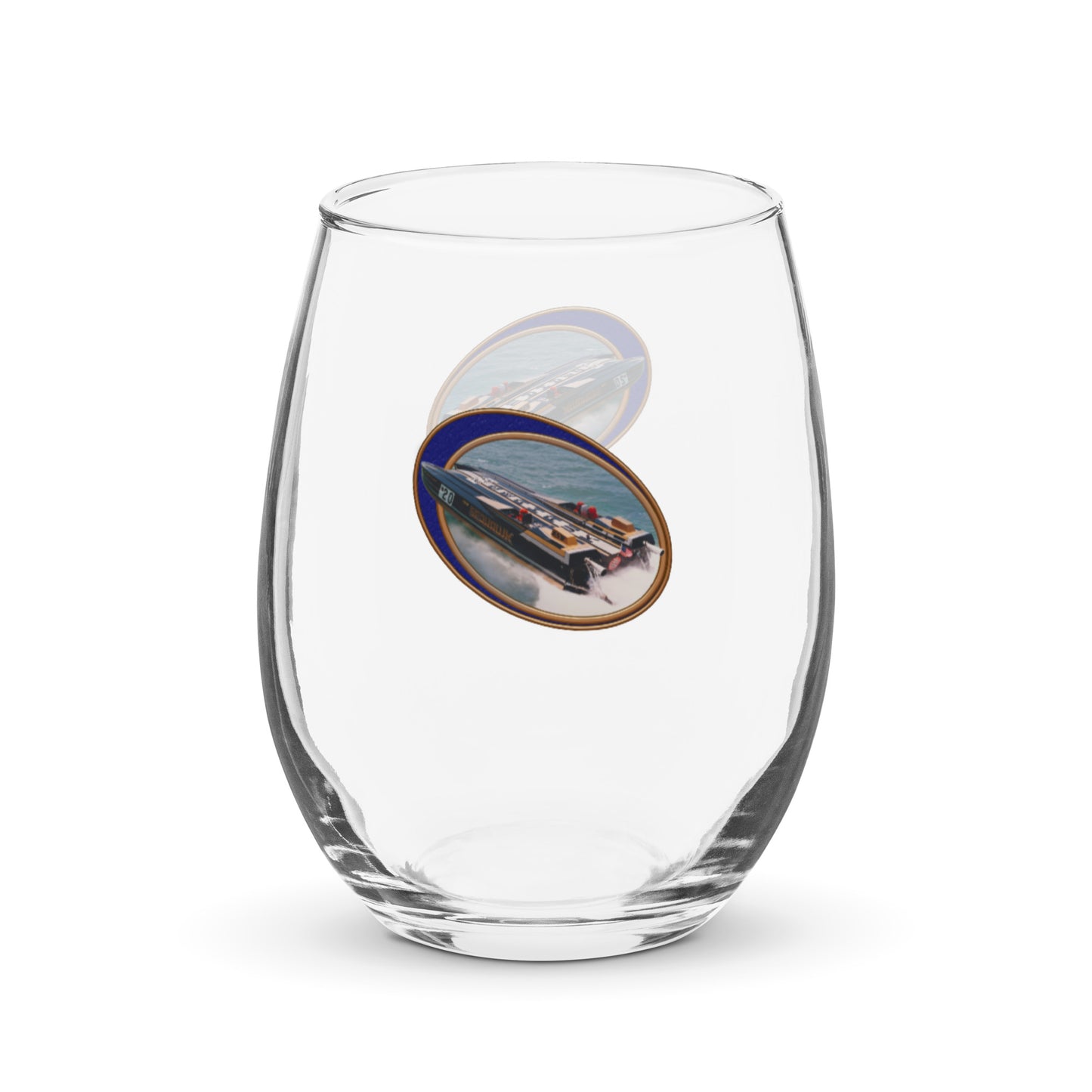 Stemless wine glass- Race Boat