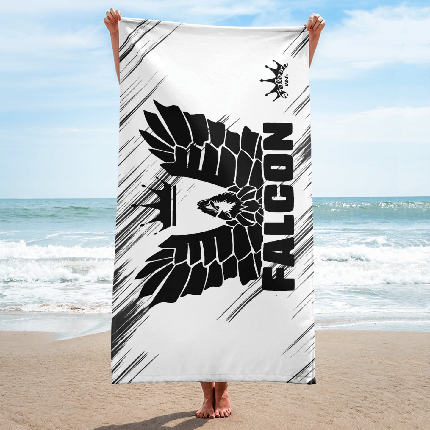 Towel - Falcon Black n White