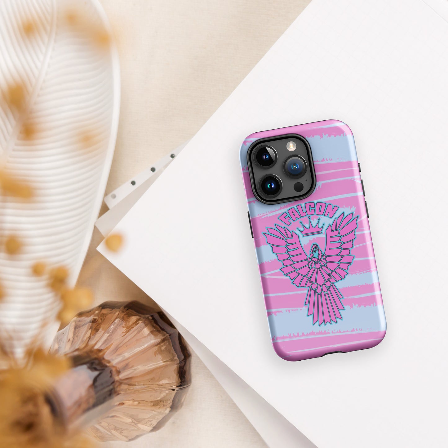 Tough Case for iPhone® - Falcon Retro Pink Miami Sky