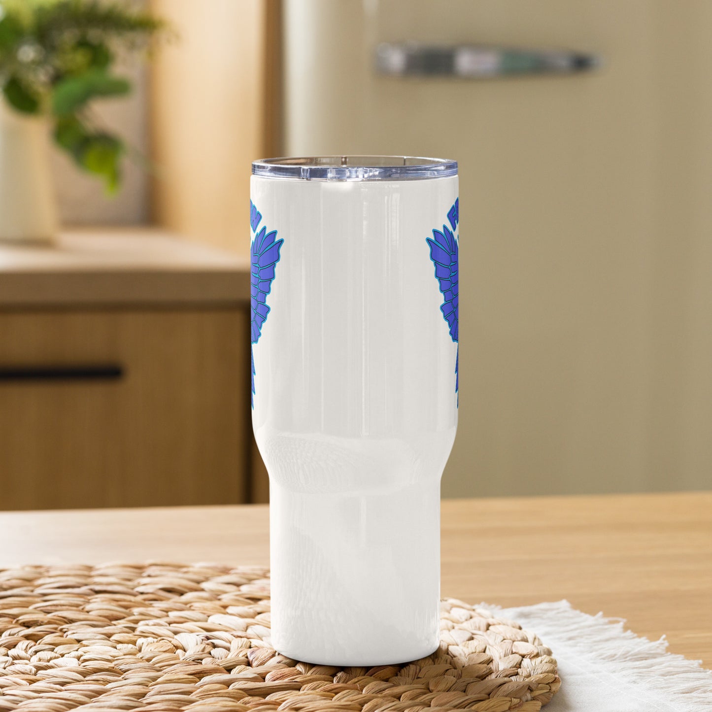 Falcon Logo Travel mug with a handle - Blue