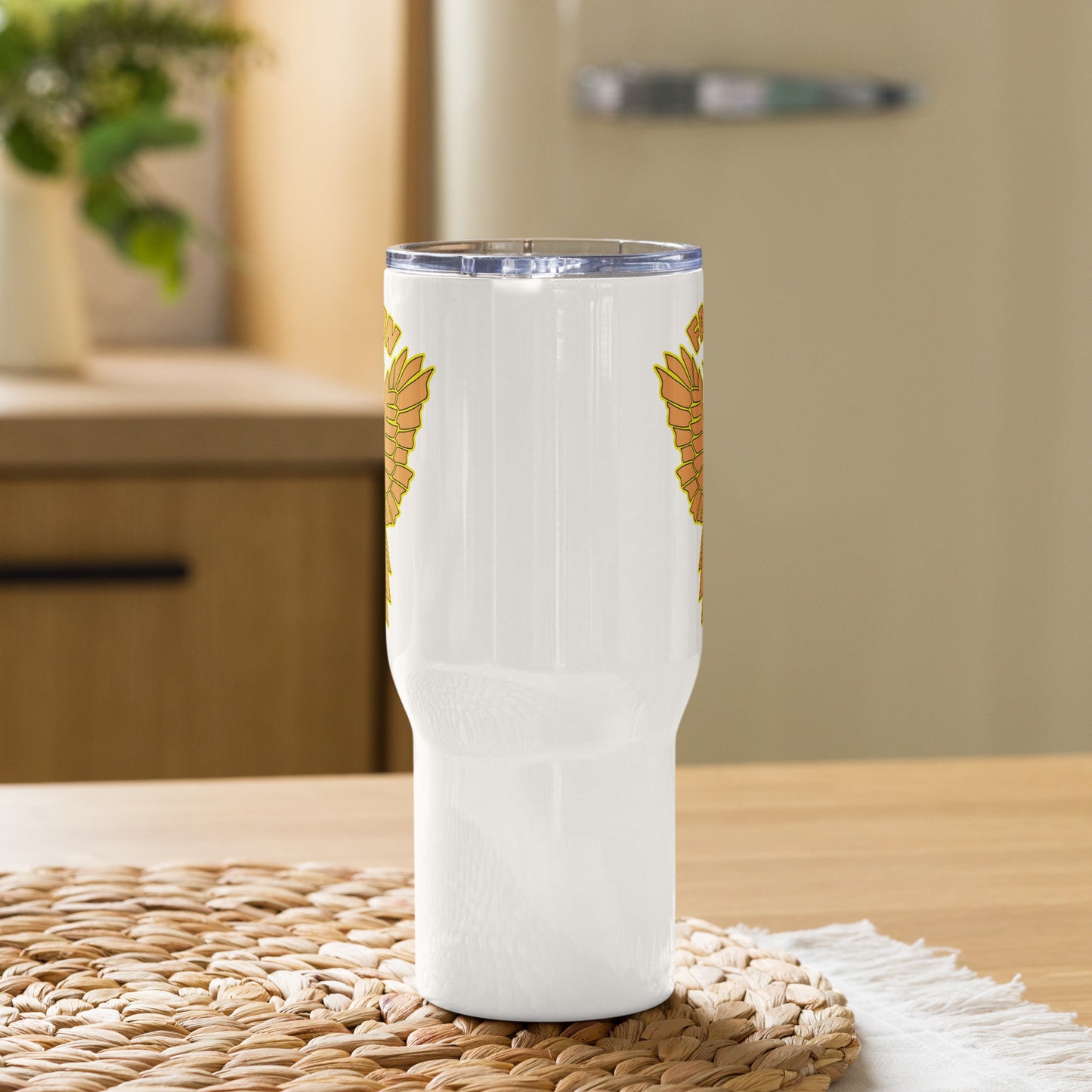 Falcon Logo Travel mug with a handle - Gold