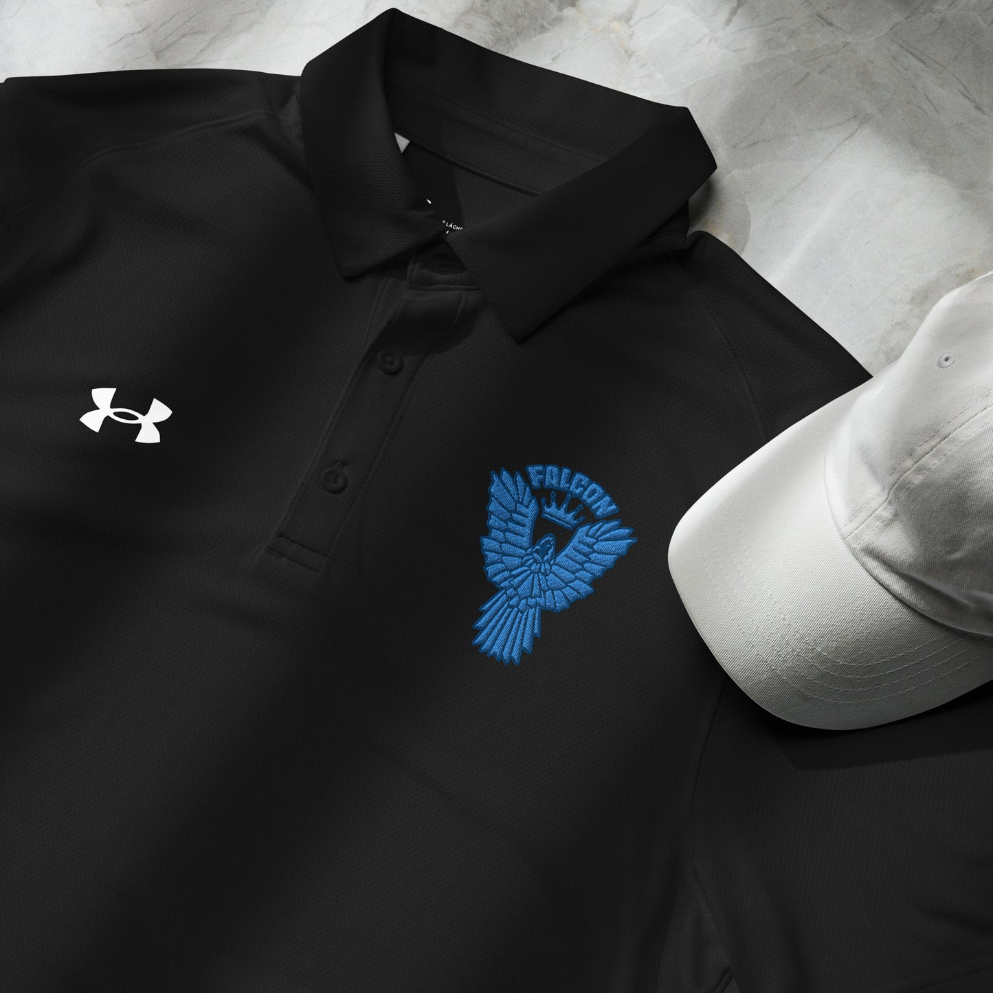 Under Armour® men's polo embroidered Falcon Blue Logo