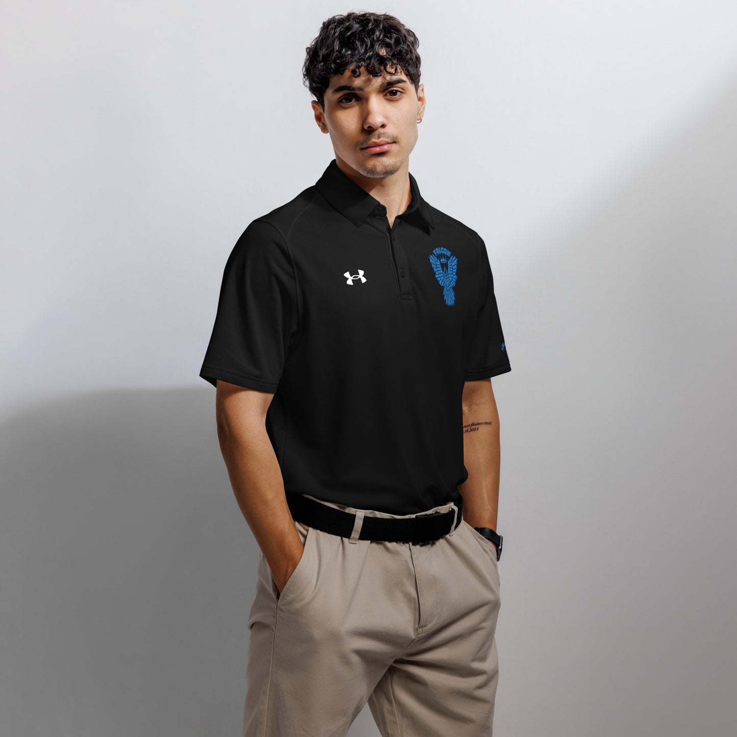 Under Armour® men's polo embroidered Falcon Blue Logo