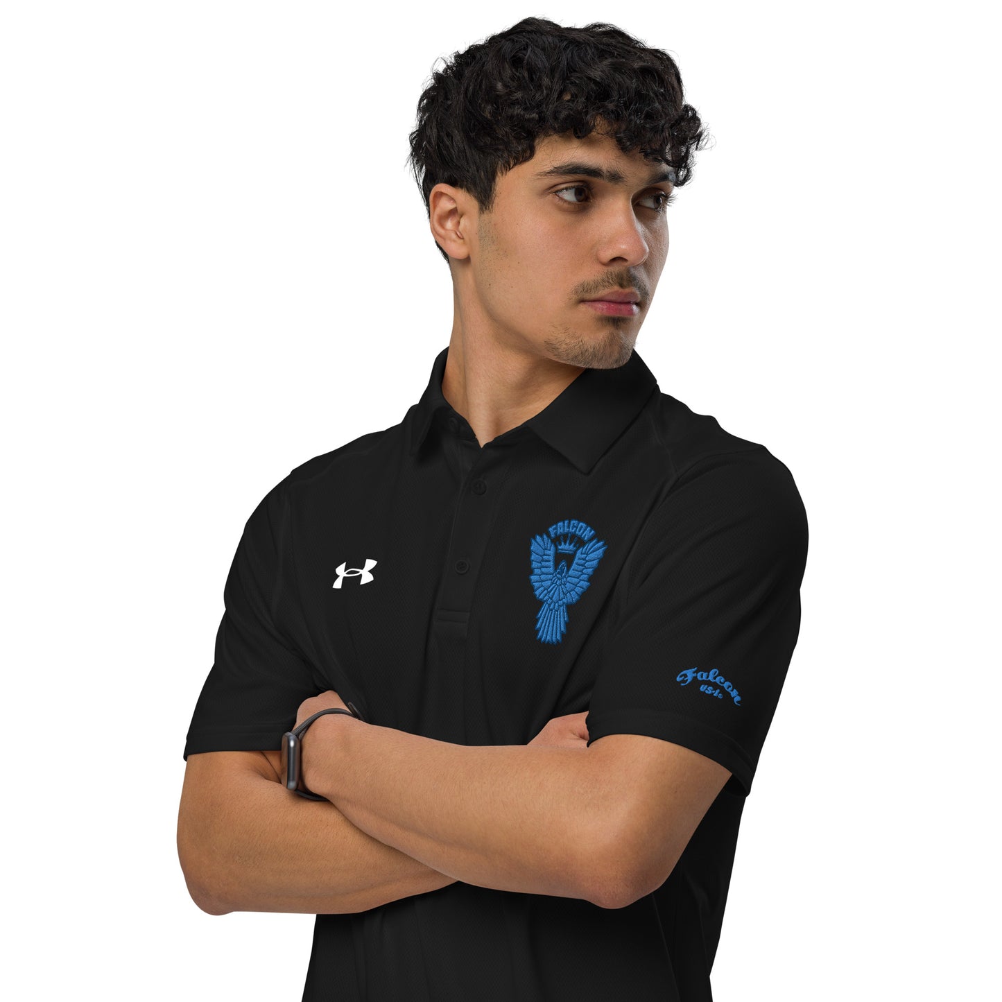Under Armour® men's polo embroidered Falcon Blue Logo