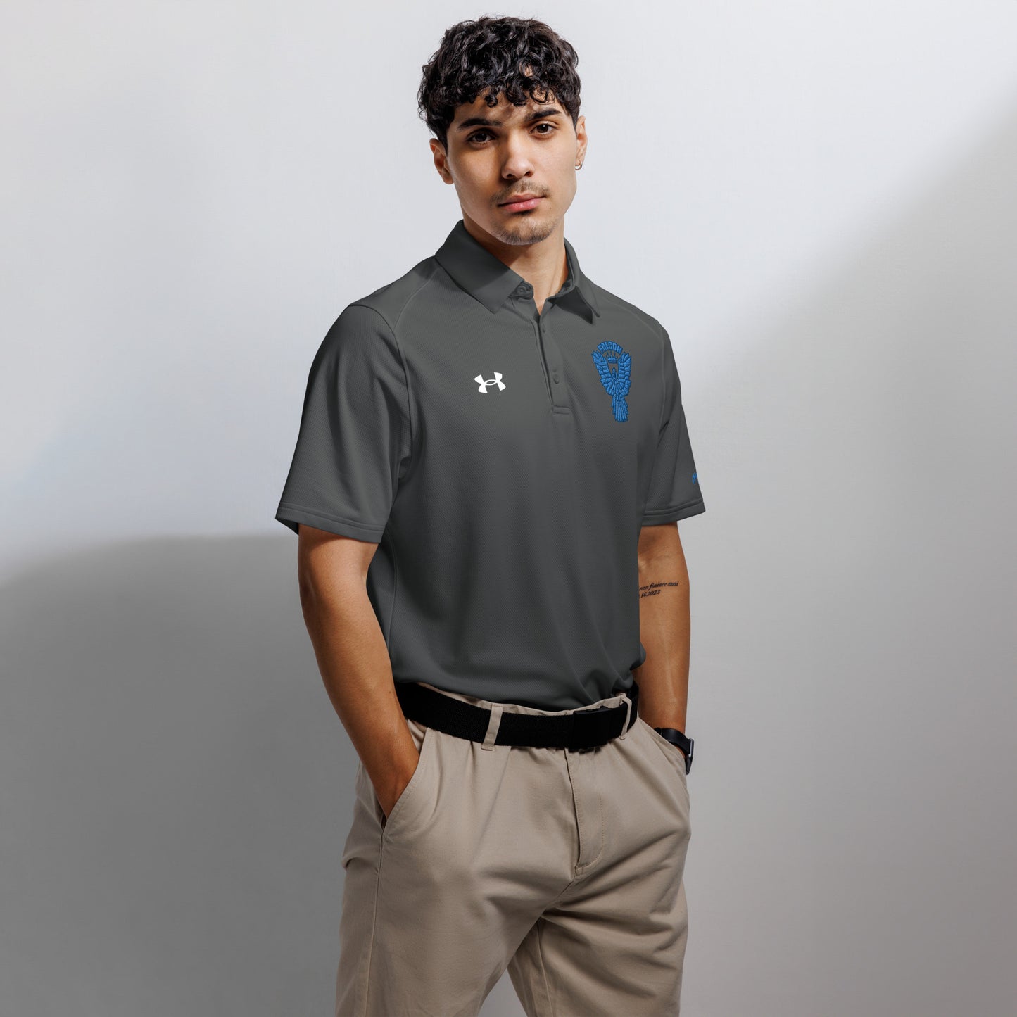 Under Armour® men's polo embroidered Falcon Blue Logo