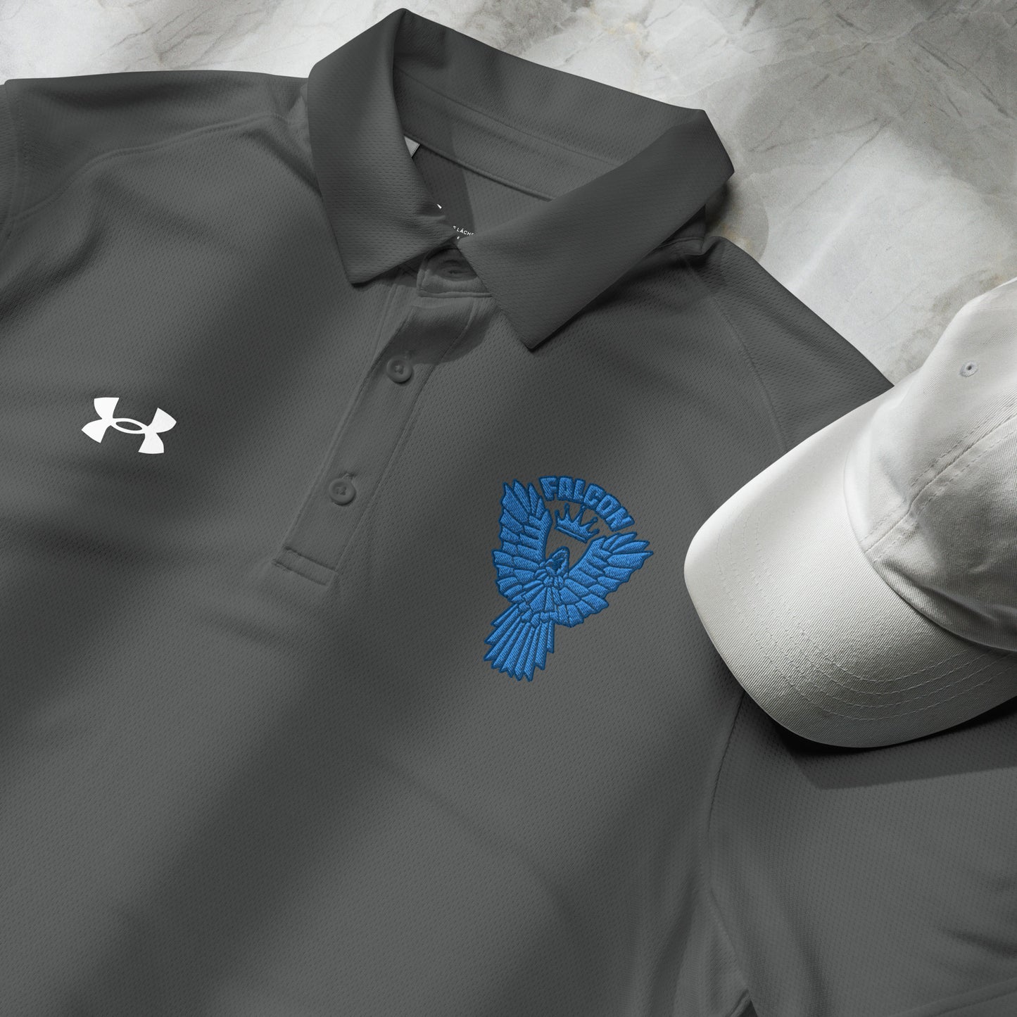 Under Armour® men's polo embroidered Falcon Blue Logo