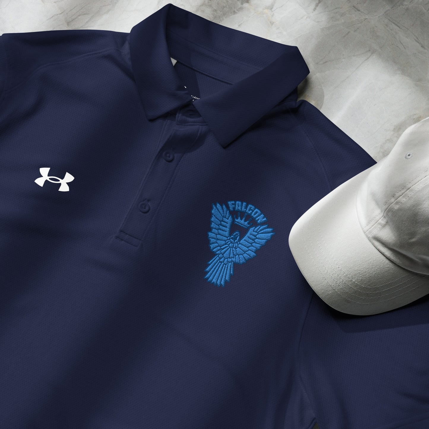 Under Armour® men's polo embroidered Falcon Blue Logo