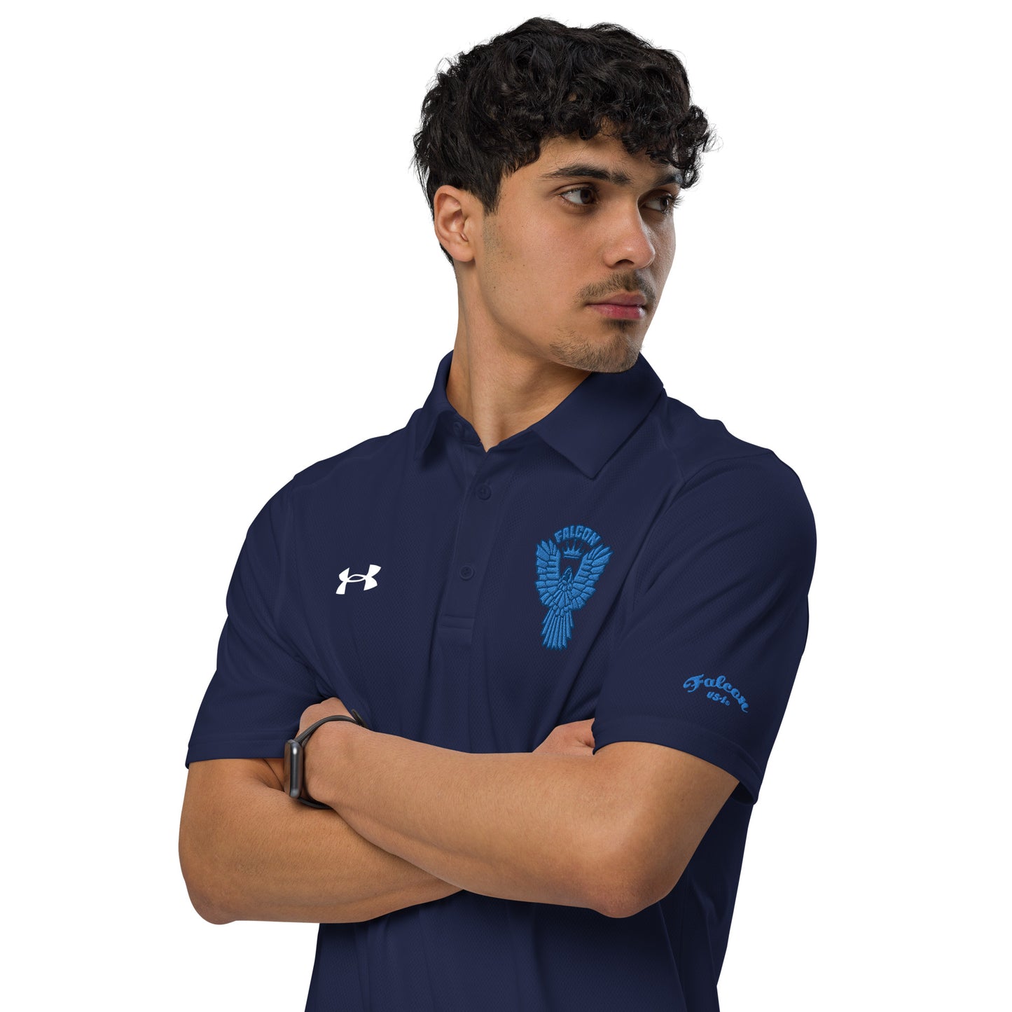 Under Armour® men's polo embroidered Falcon Blue Logo