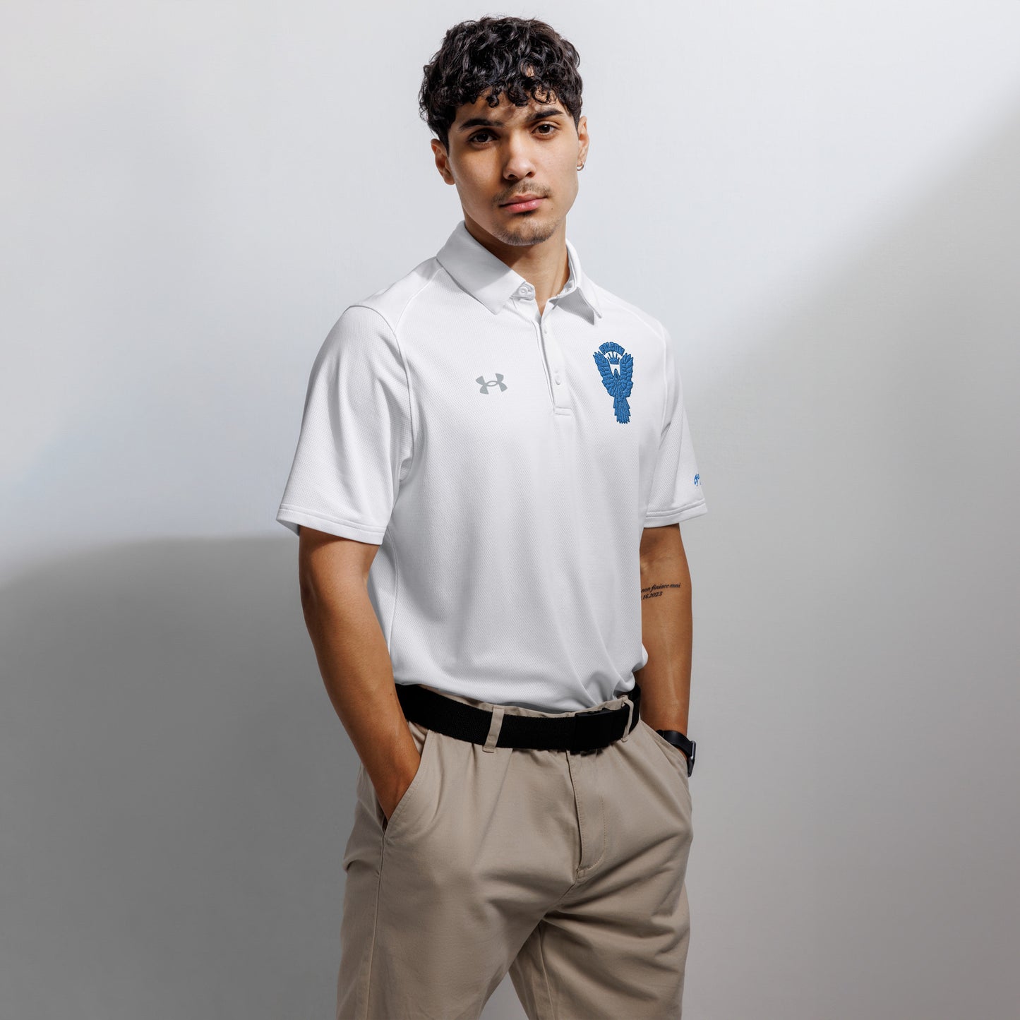 Under Armour® men's polo embroidered Falcon Blue Logo