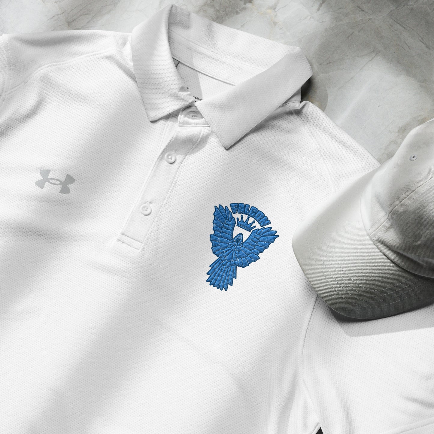 Under Armour® men's polo embroidered Falcon Blue Logo