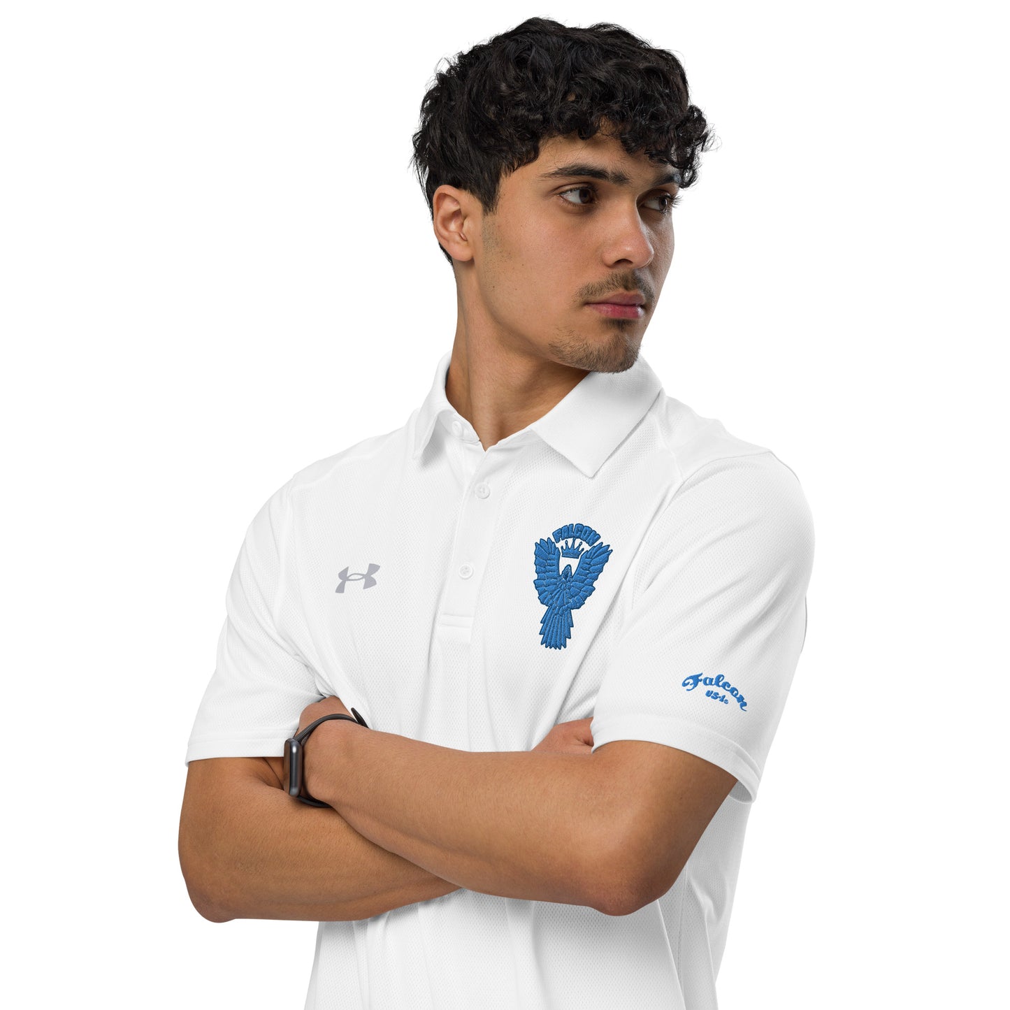 Under Armour® men's polo embroidered Falcon Blue Logo