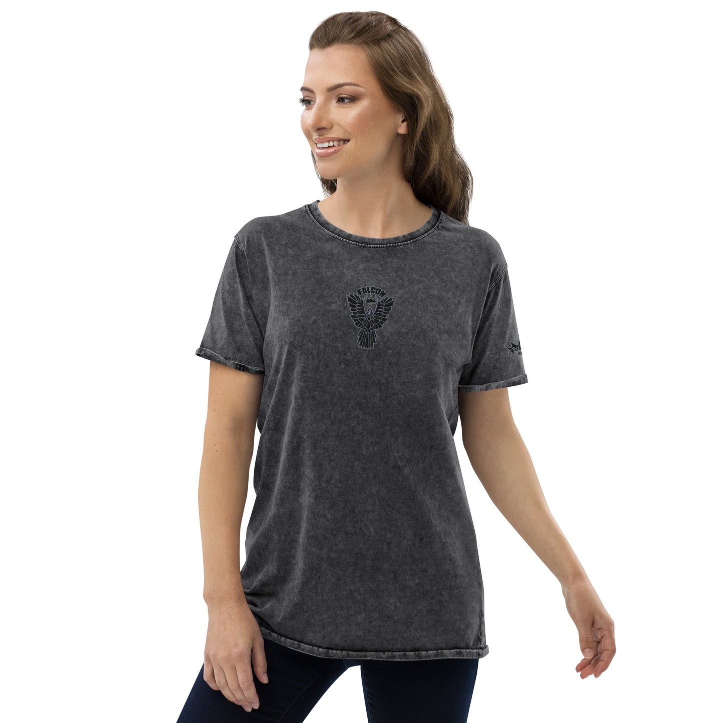 Retro Denim T-Shirt - Falcon Gray Logo