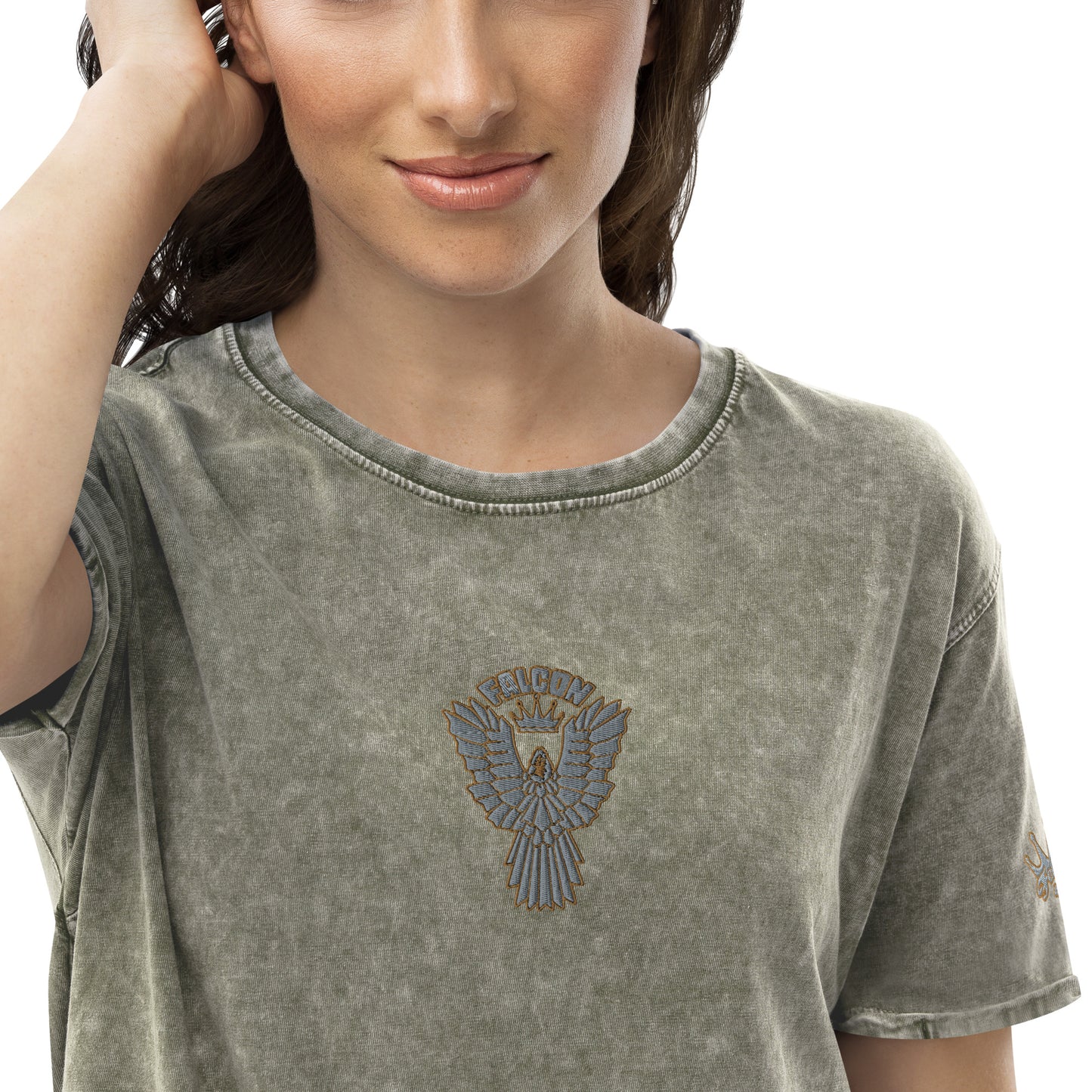 Retro Denim T-Shirt - Falcon Brown Logo