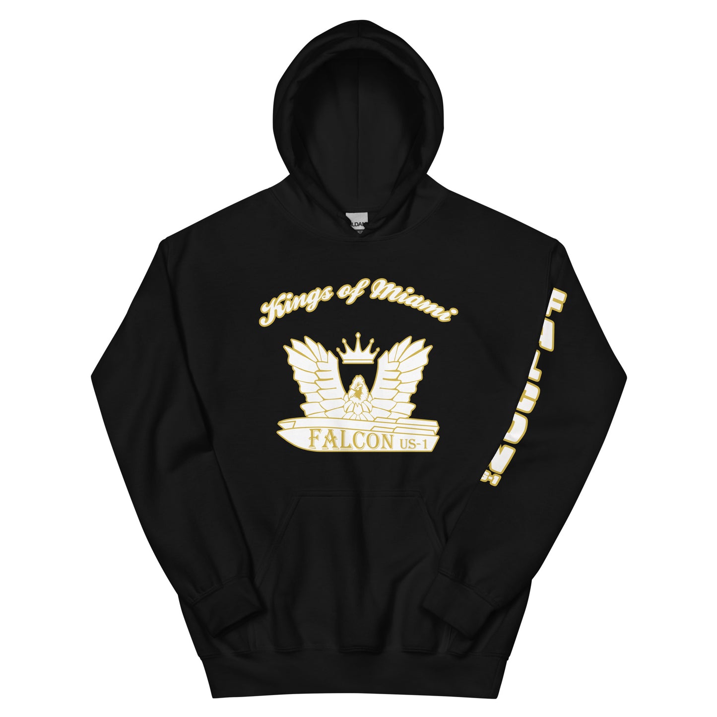 Hoodie - White\Gold Falcon Logo- Kings of Miami