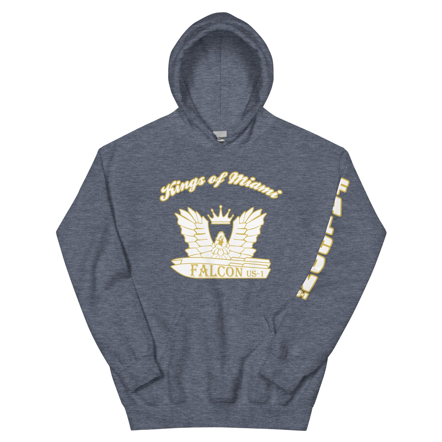 Hoodie - White\Gold Falcon Logo- Kings of Miami