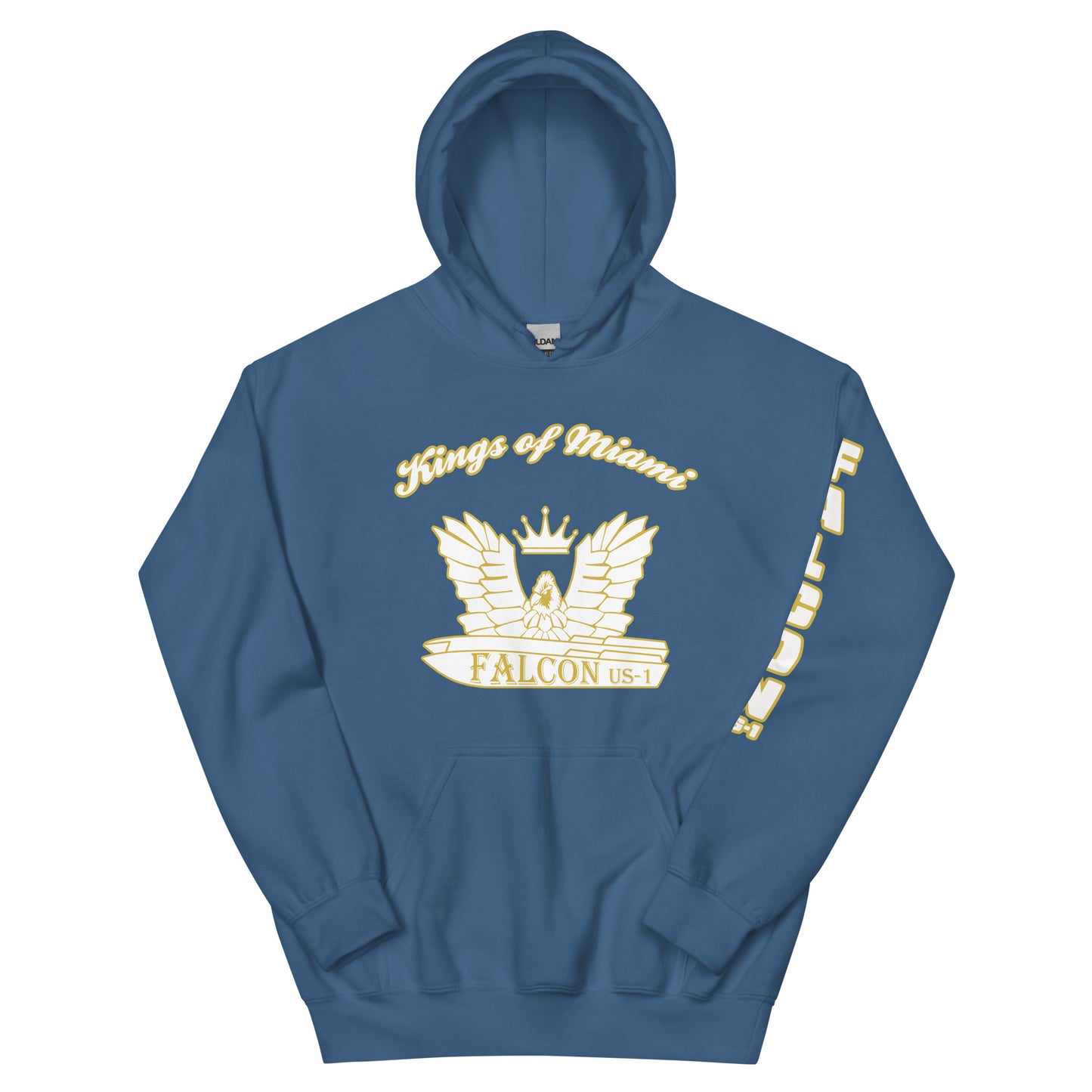 Hoodie - White\Gold Falcon Logo- Kings of Miami