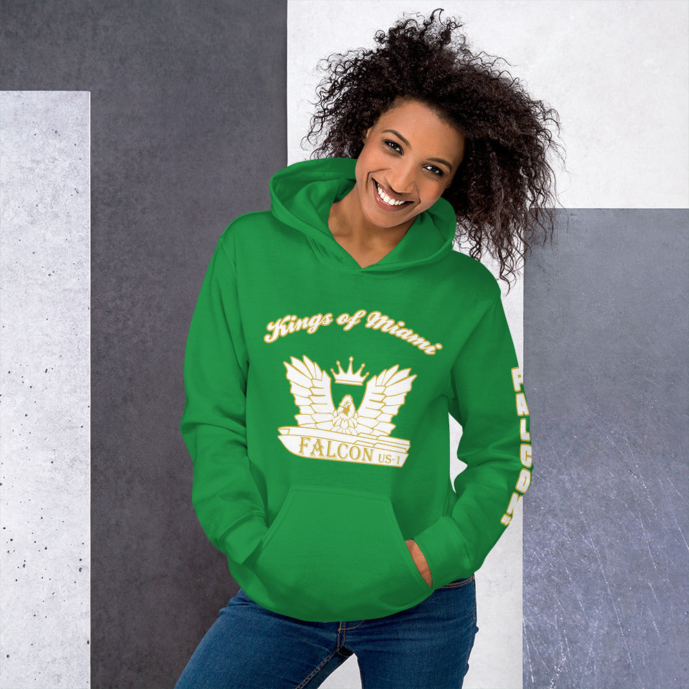 Hoodie - White\Gold Falcon Logo- Kings of Miami