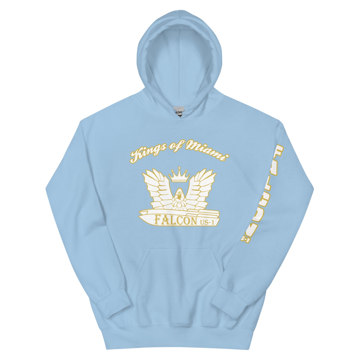 Hoodie - White\Gold Falcon Logo- Kings of Miami