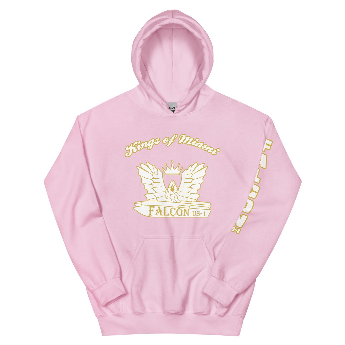 Hoodie - White\Gold Falcon Logo- Kings of Miami