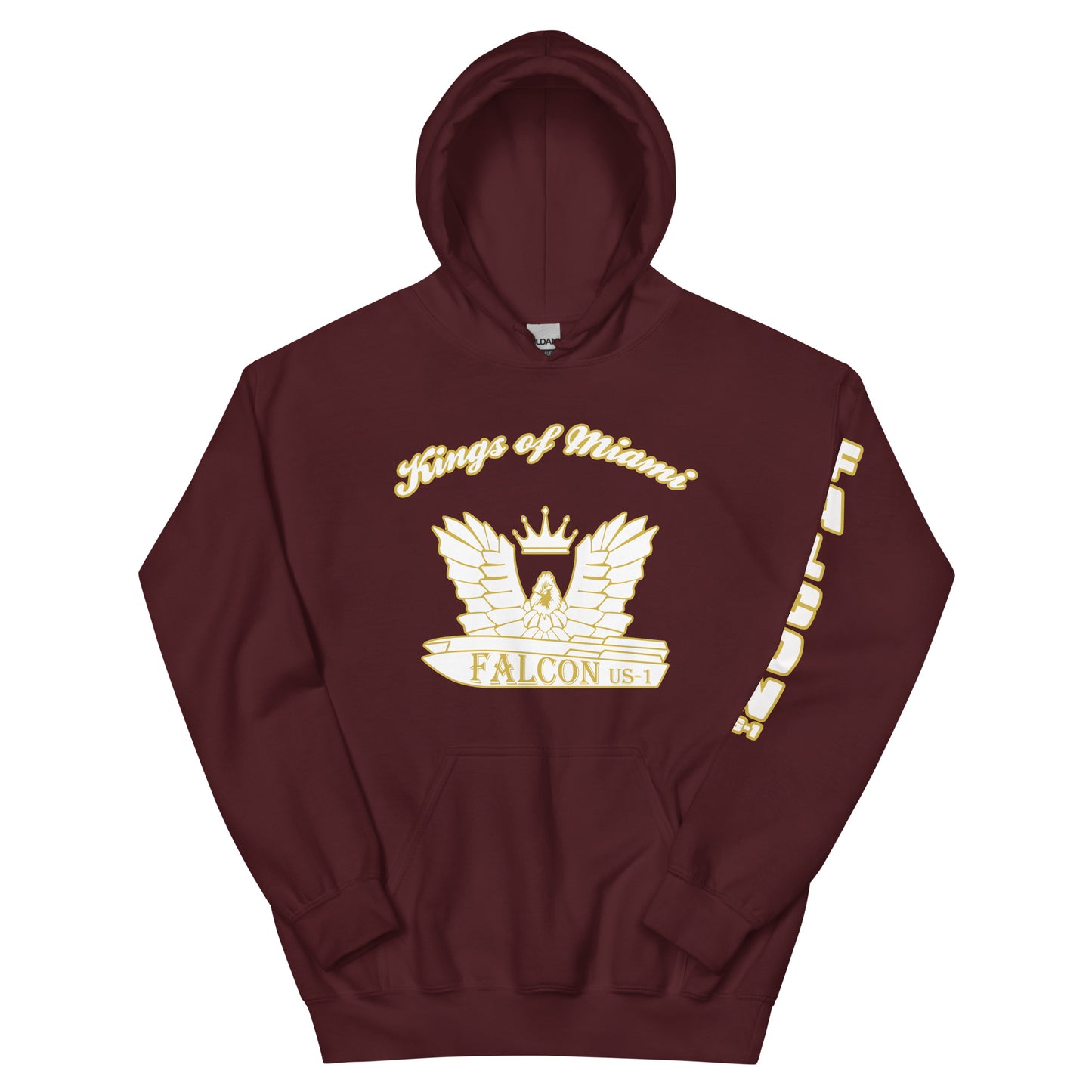 Hoodie - White\Gold Falcon Logo- Kings of Miami