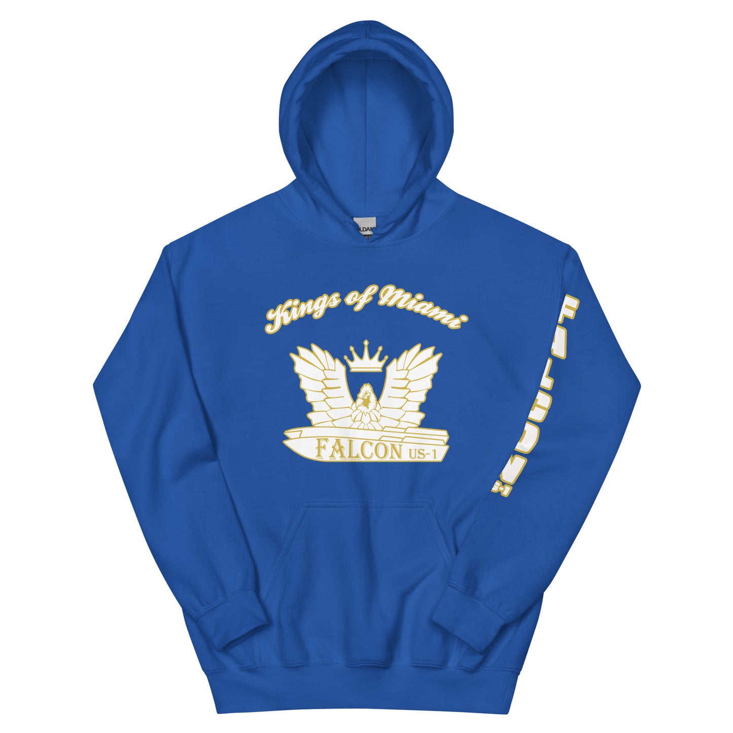 Hoodie - White\Gold Falcon Logo- Kings of Miami