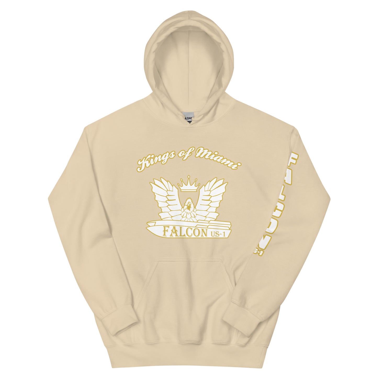 Hoodie - White\Gold Falcon Logo- Kings of Miami