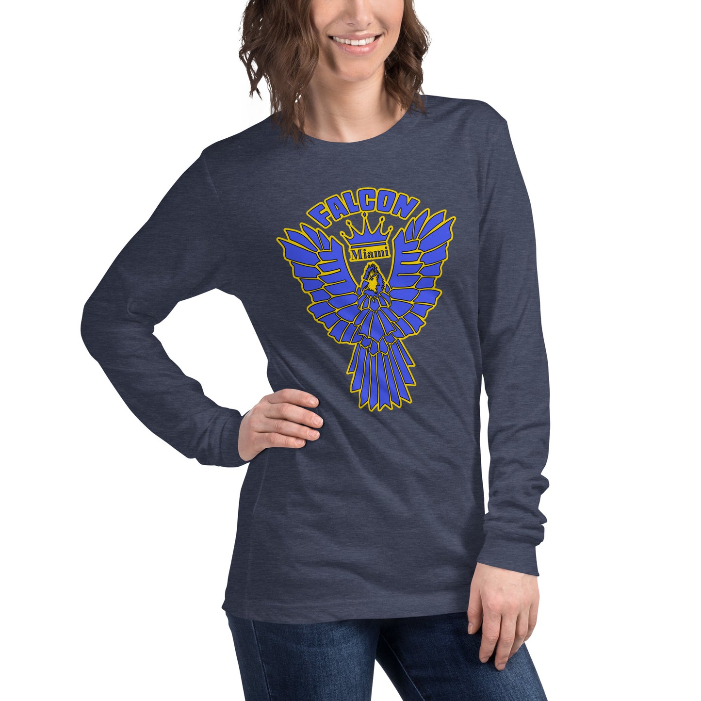 Classic Long Sleeve Tee - Falcon Blue on Gold Logo