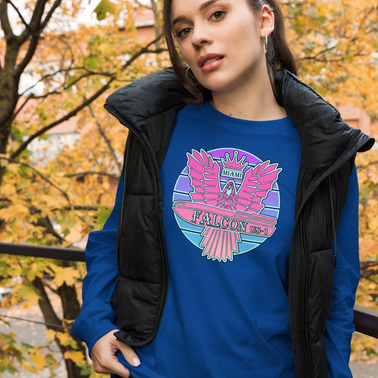 Classic Long Sleeve Tee - Falcon US-1 Retro Pink Logo