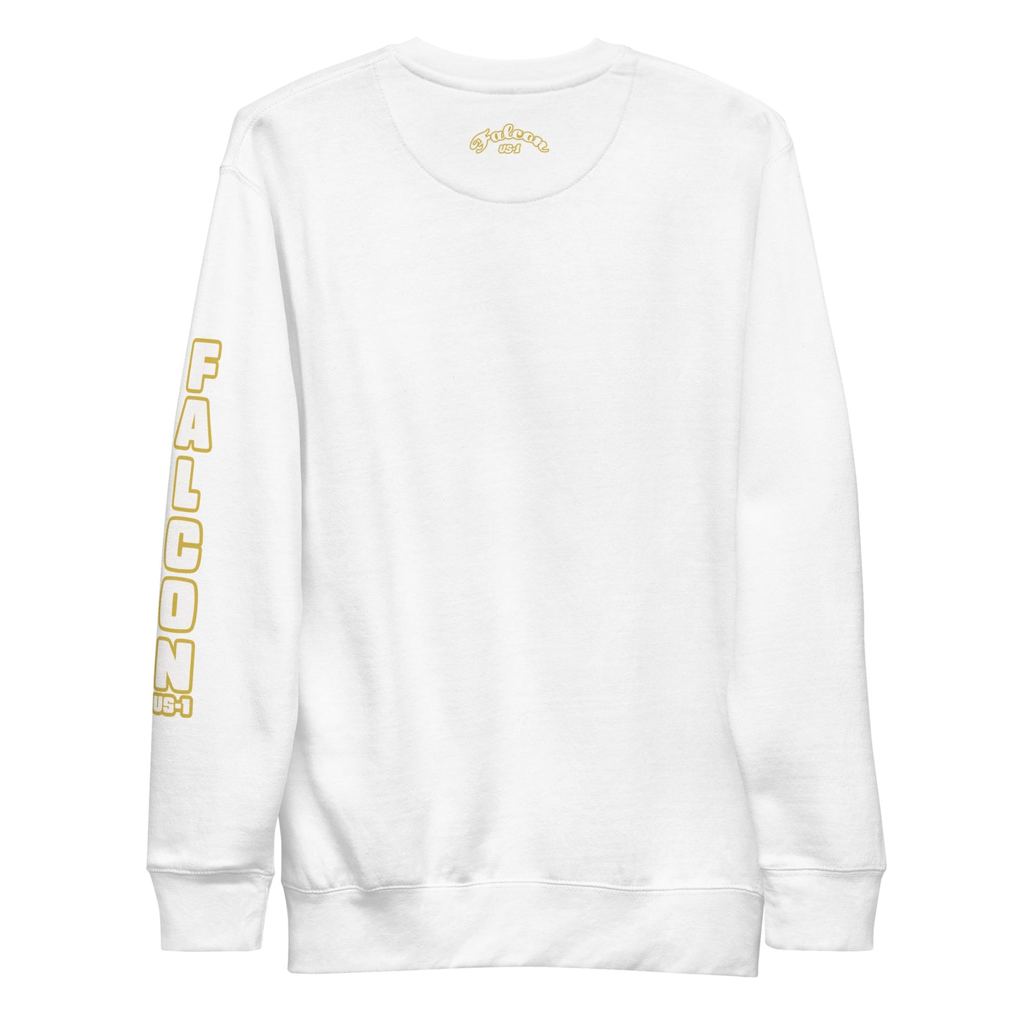 Unisex Premium Sweatshirt-White\Gold Falcon Logo