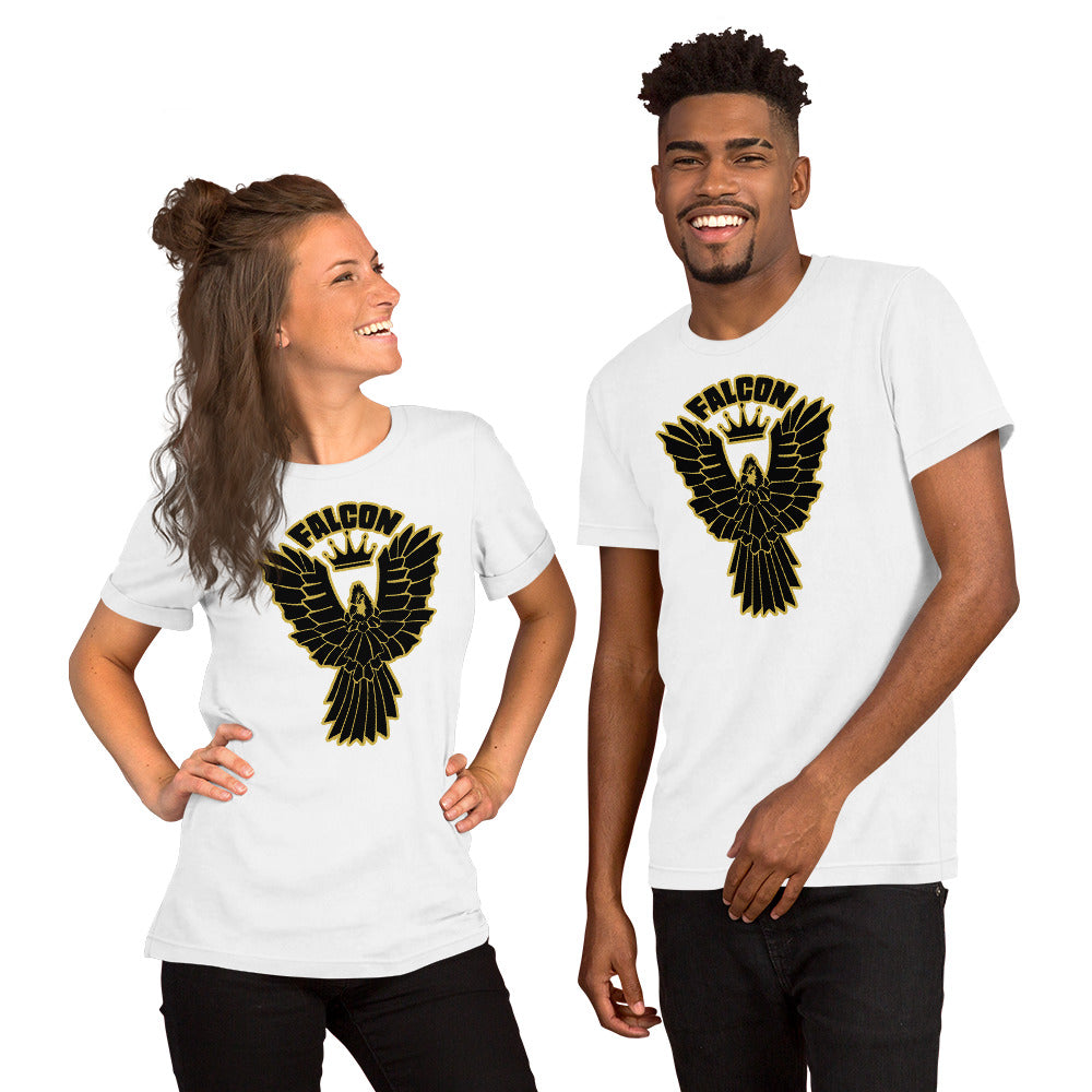 Unisex t-shirt- Falcon Black\Gold Logo