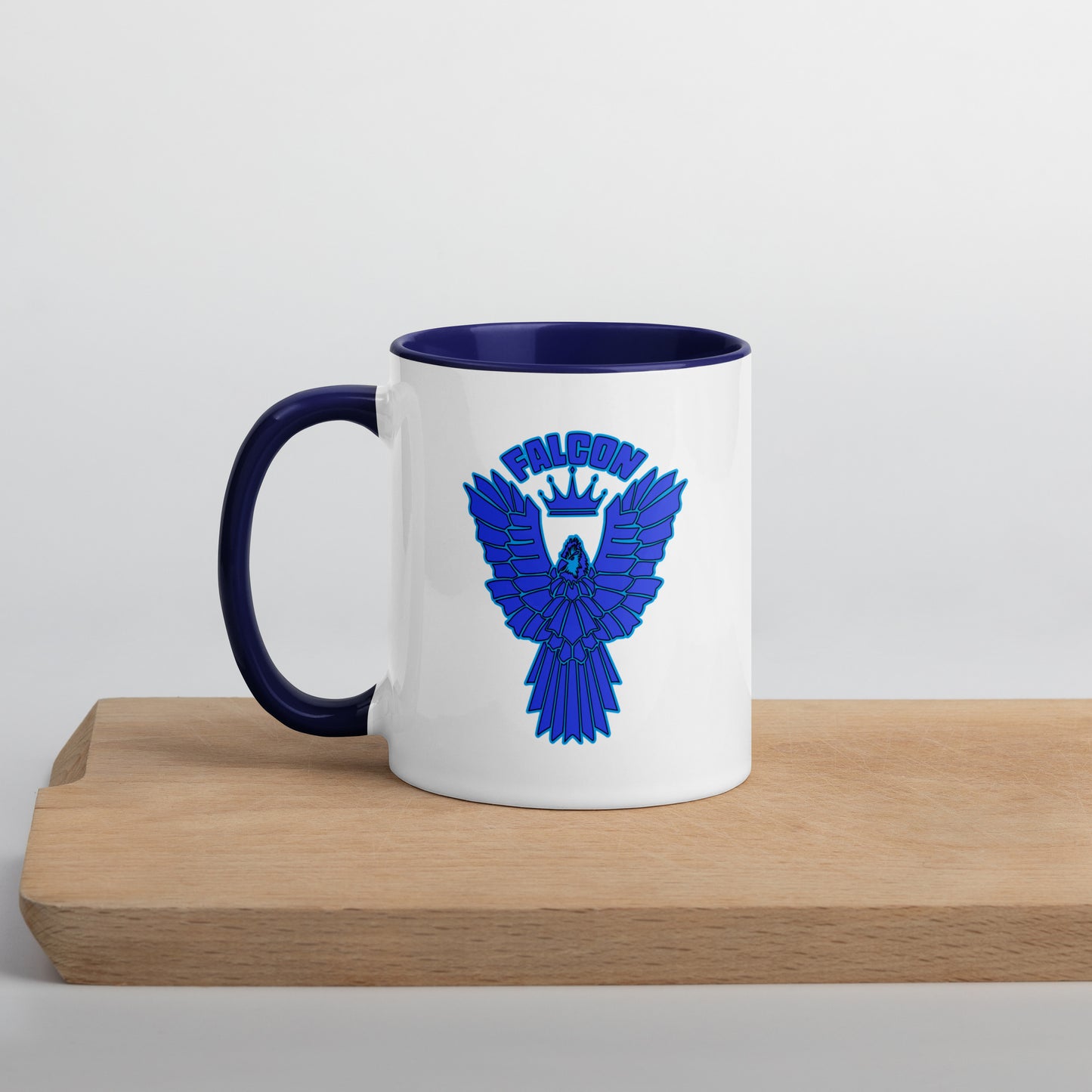 Falcon Logo Mug with Color Inside - Dark Blue
