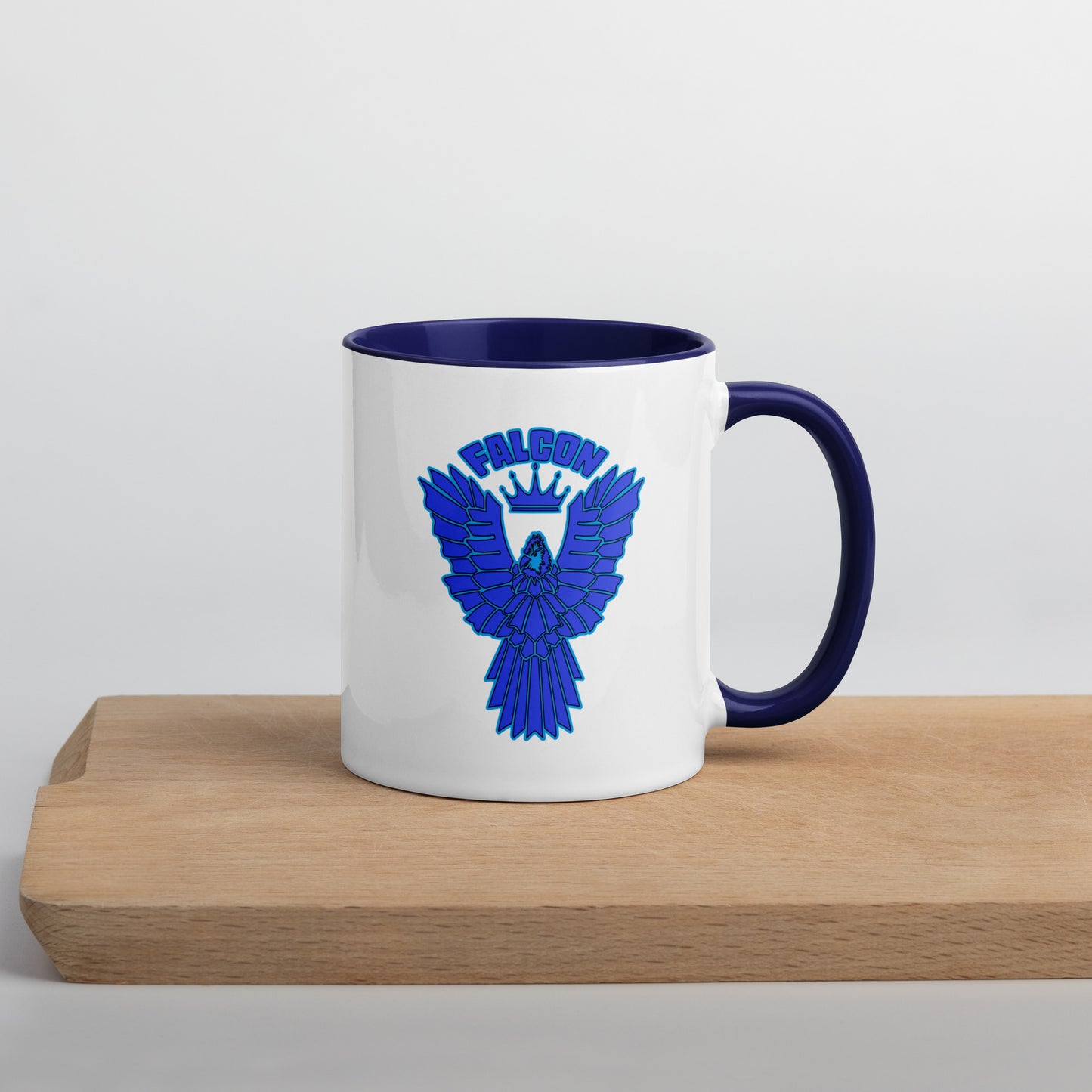 Falcon Logo Mug with Color Inside - Dark Blue