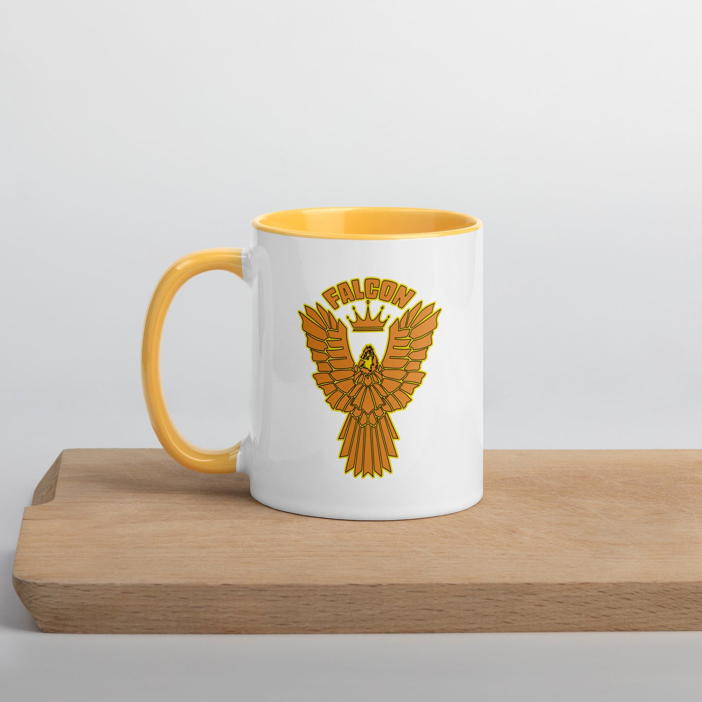 Falcon Logo Mug with Color Inside - Gold