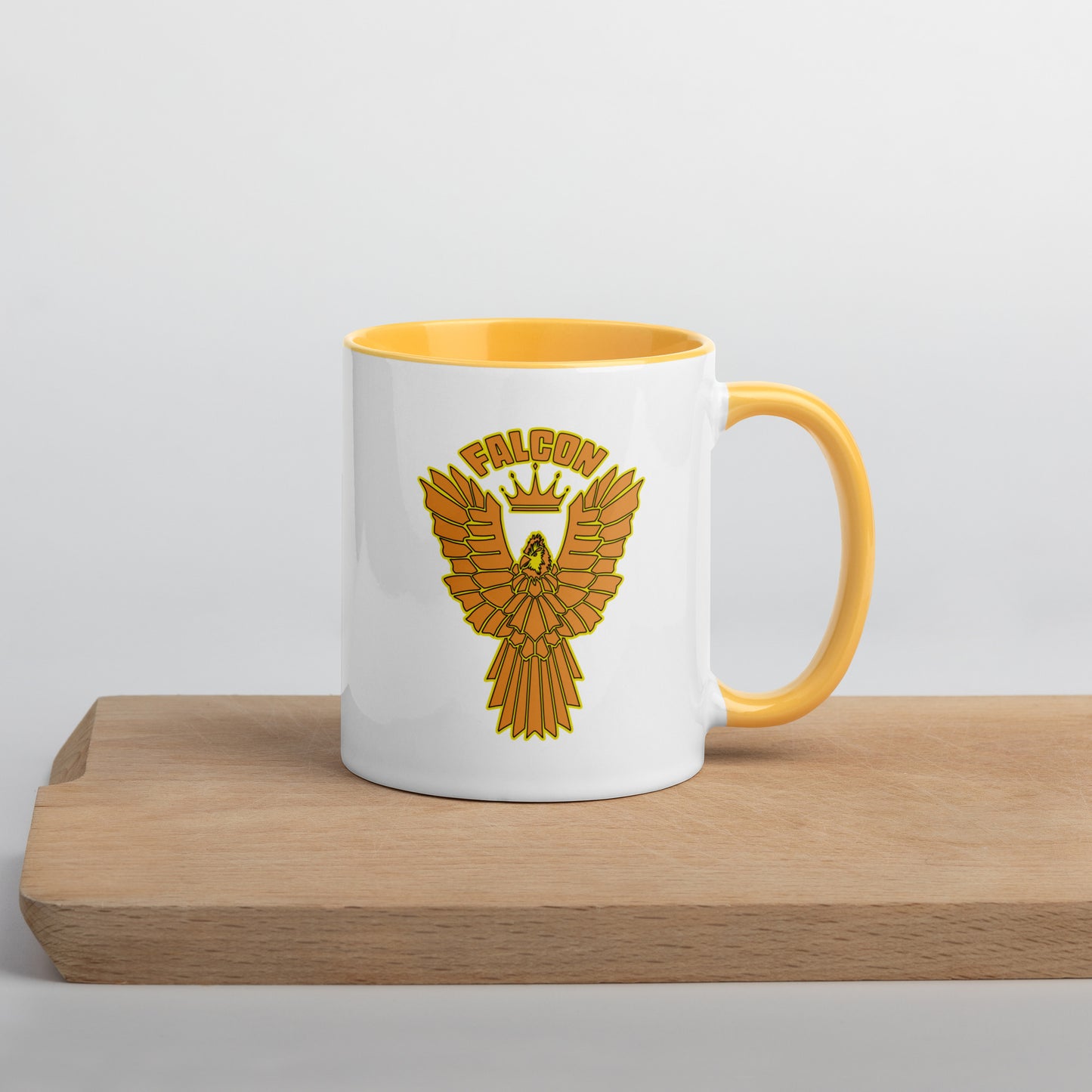 Falcon Logo Mug with Color Inside - Gold