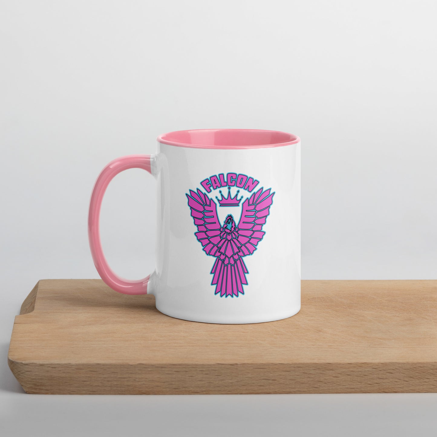 Falcon Logo Mug with Color Inside - Pink