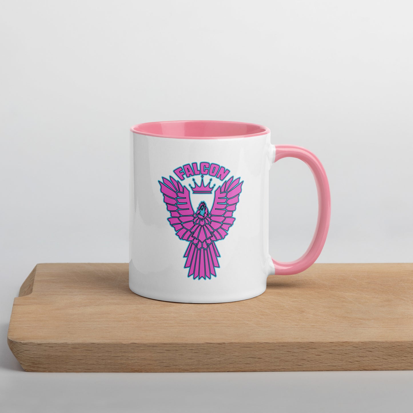 Falcon Logo Mug with Color Inside - Pink