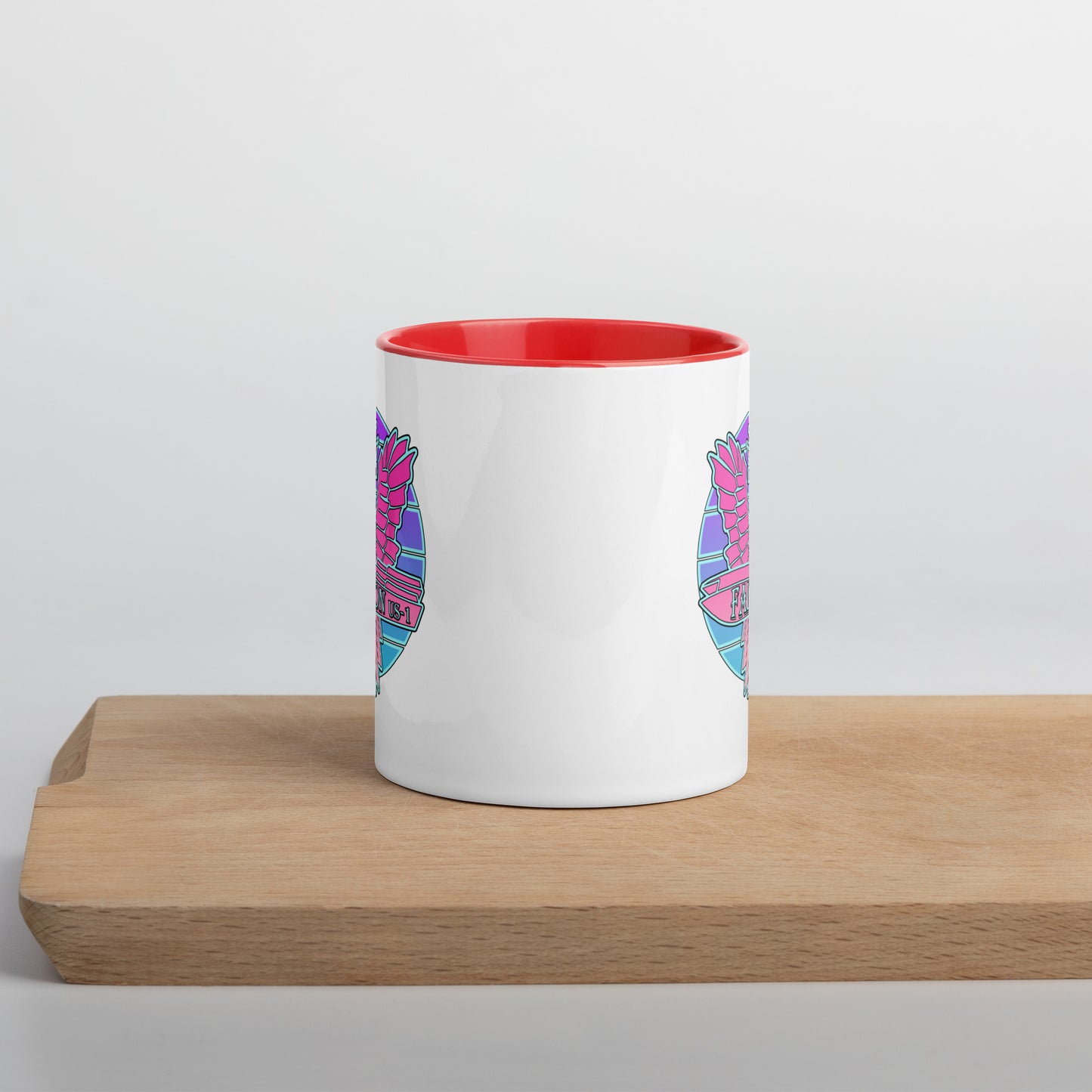 Falcon US-1 Mug with Color Inside - Retro Pink Sunburst