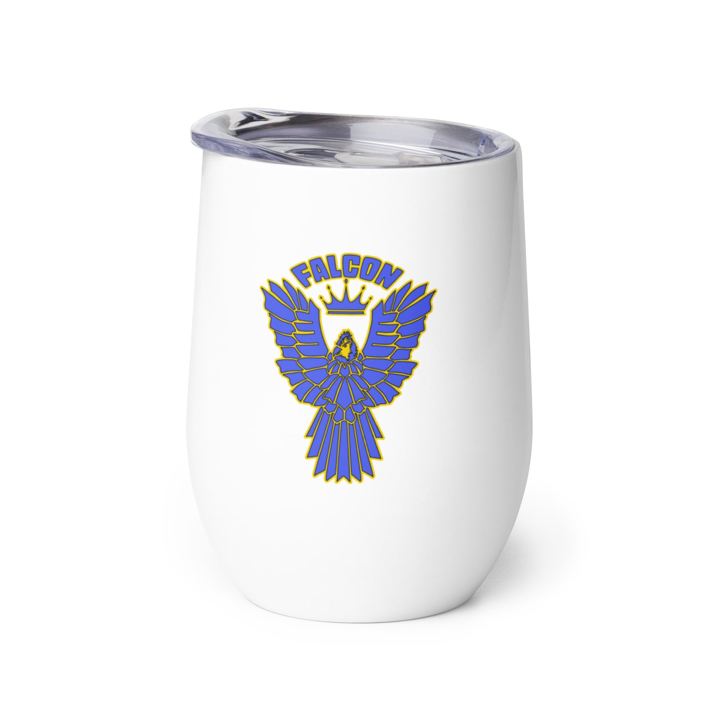Falcon Logo Wine tumbler - Blue on Gold