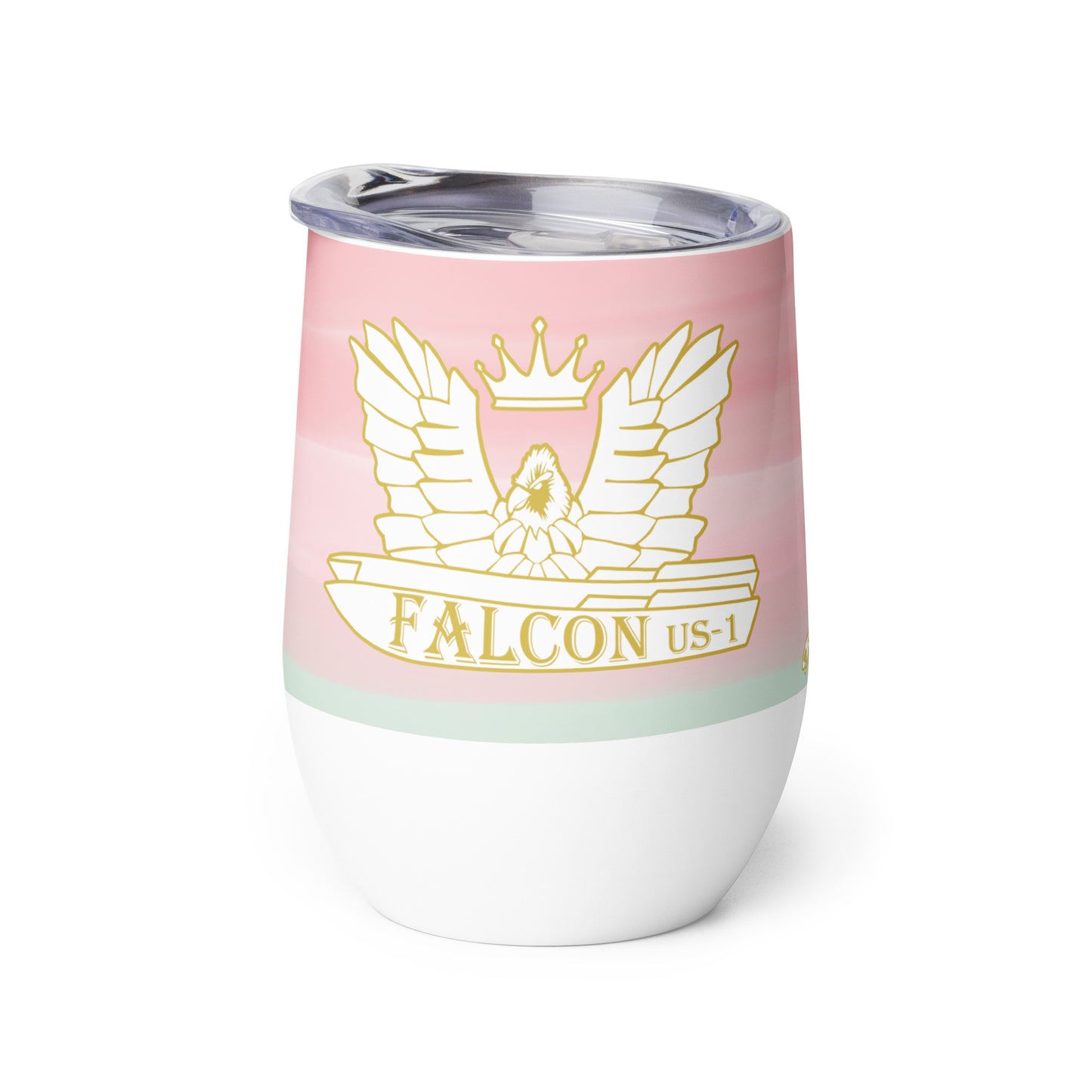 Wine tumbler- Falcon US-1 Gold\White Logo