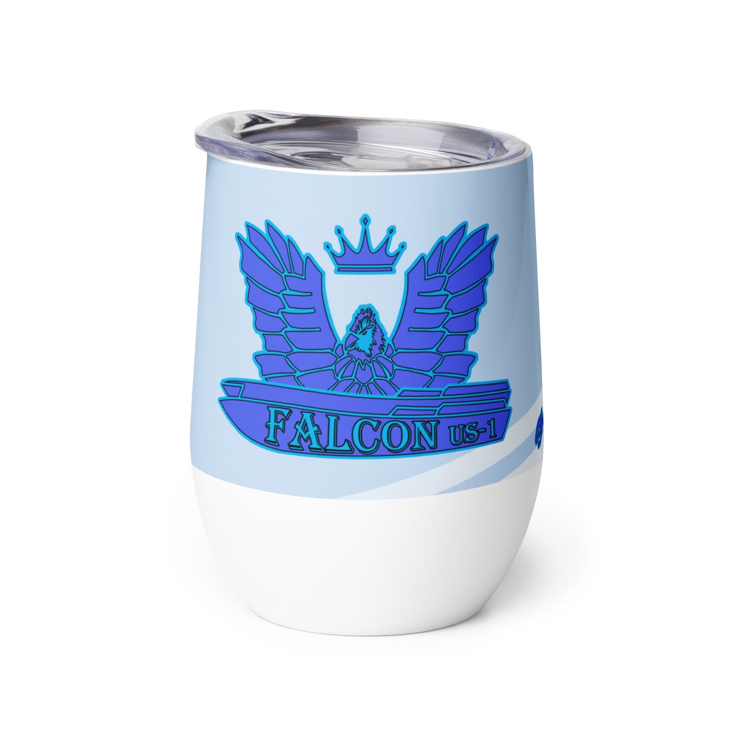 Wine tumbler- Falcon US-1 Blue Logo