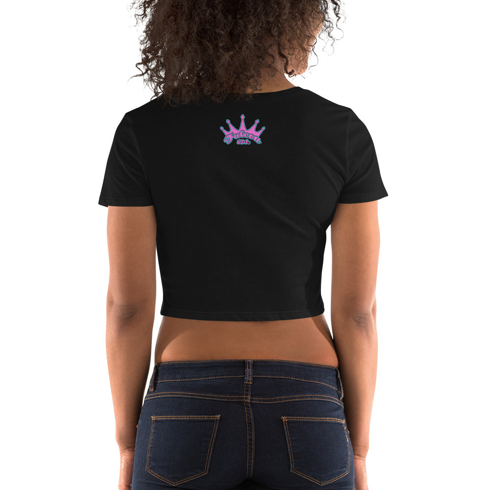 Women’s Crop Tee - Falcon US-1 Retro Pink Sunburst Logo