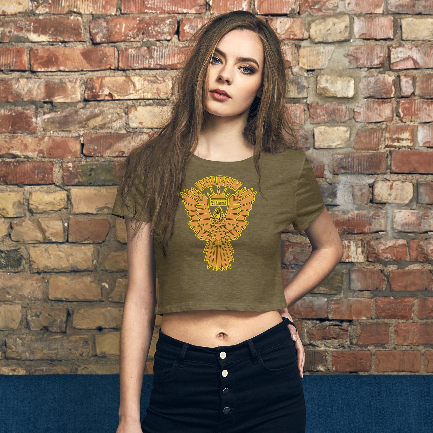 Women’s Crop Tee - Falcon Gold Logo