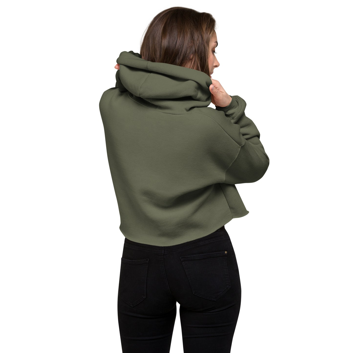 Crop Hoodie - Pink Retro Sunburst Logo