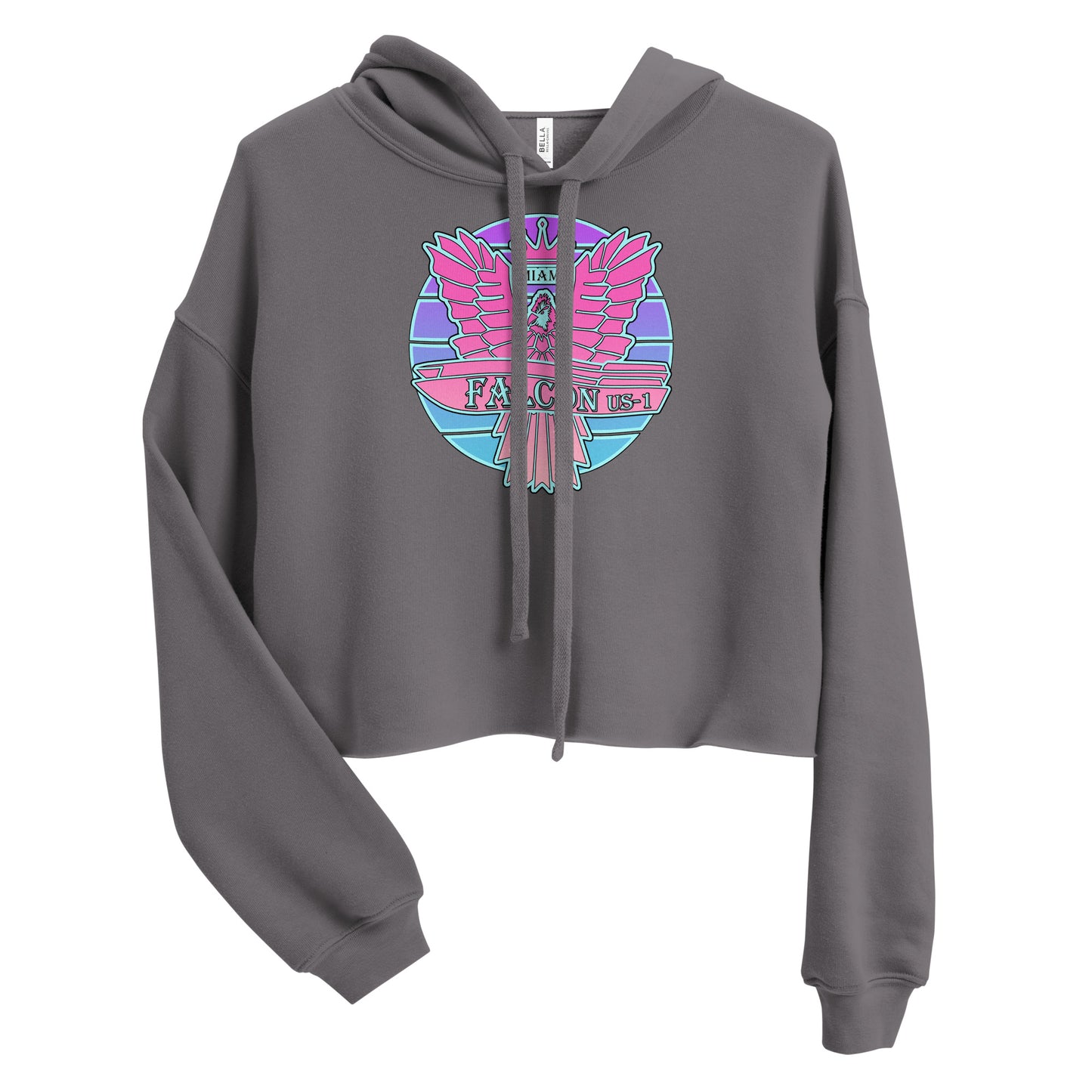 Crop Hoodie - Pink Retro Sunburst Logo