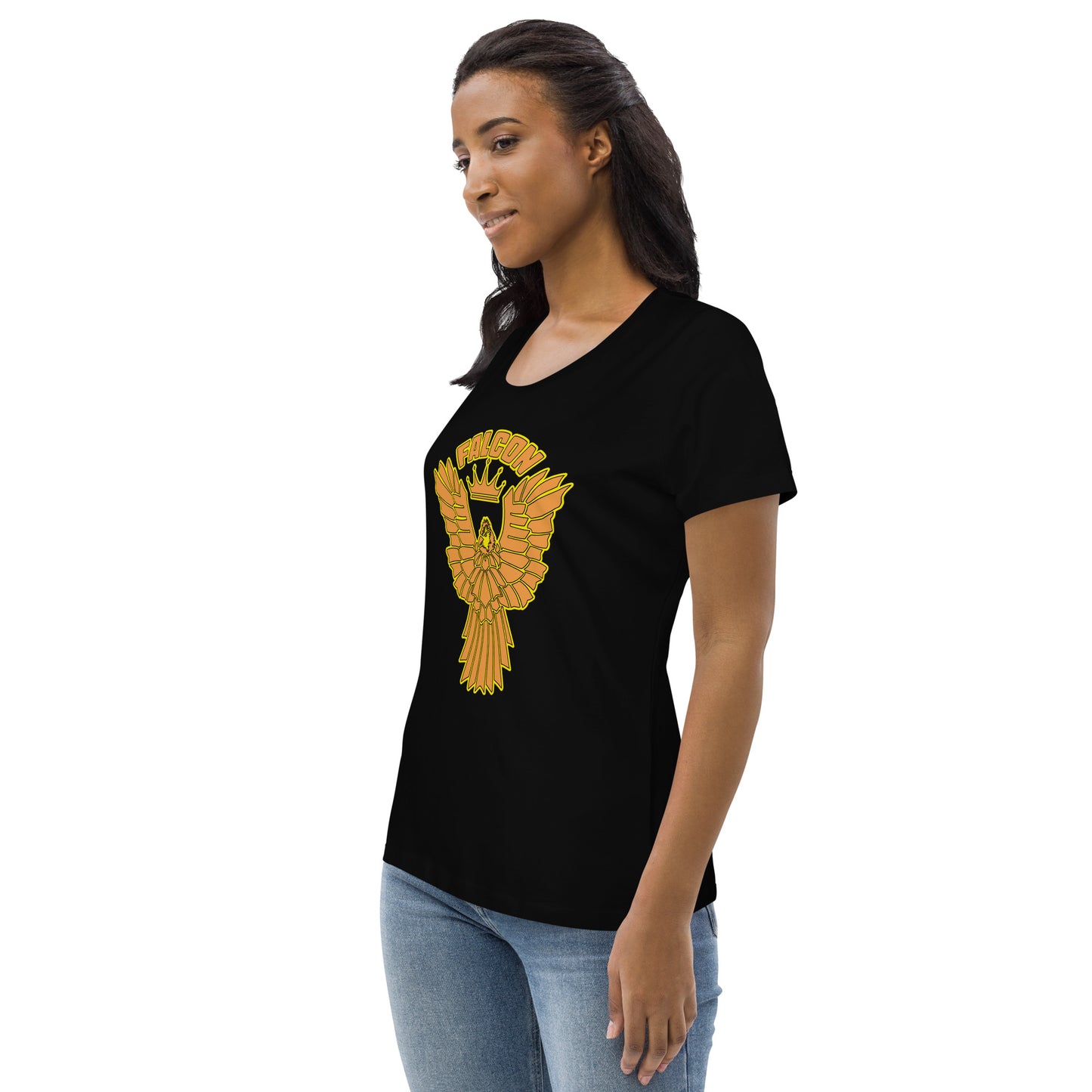 Women's fitted eco tee -Falcon Gold Logo