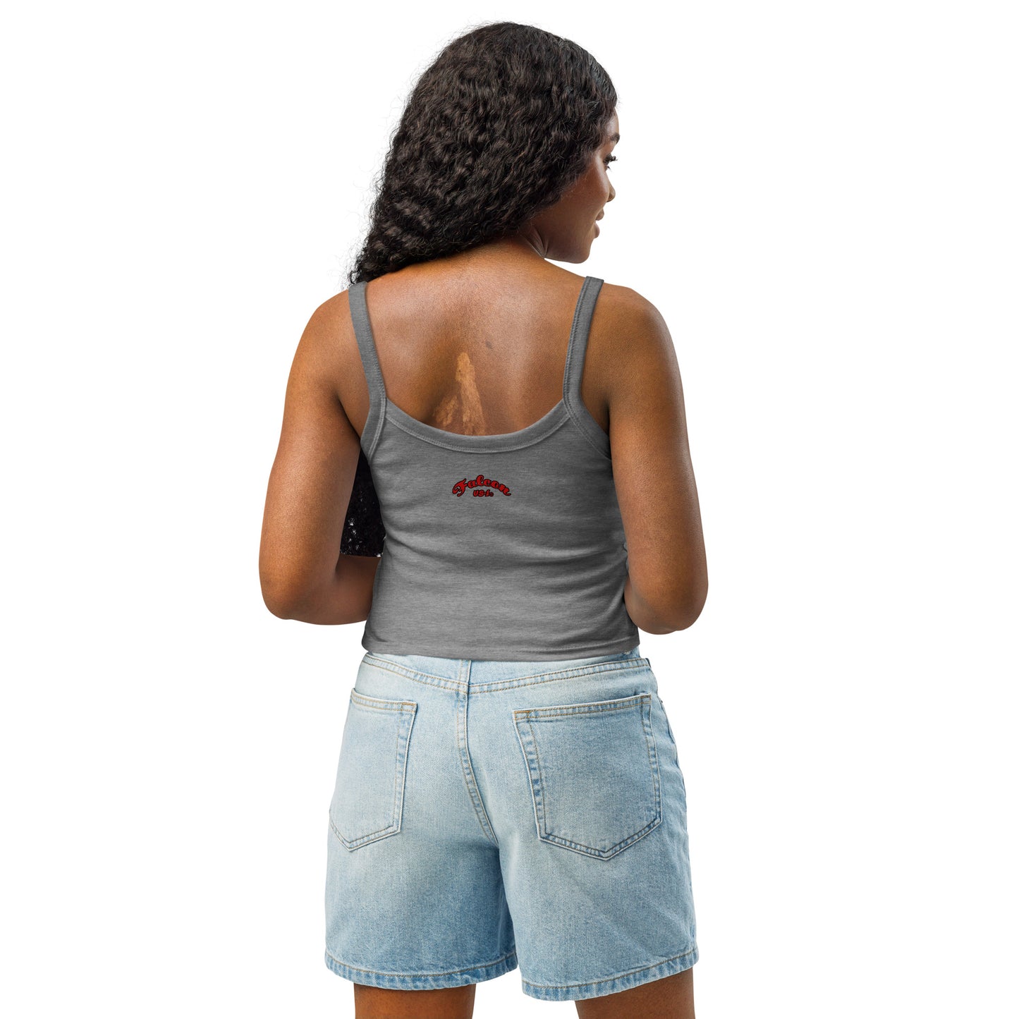 Women’s micro-rib tank top- Willy and Tavy Falcon with boat -Kings of Miami