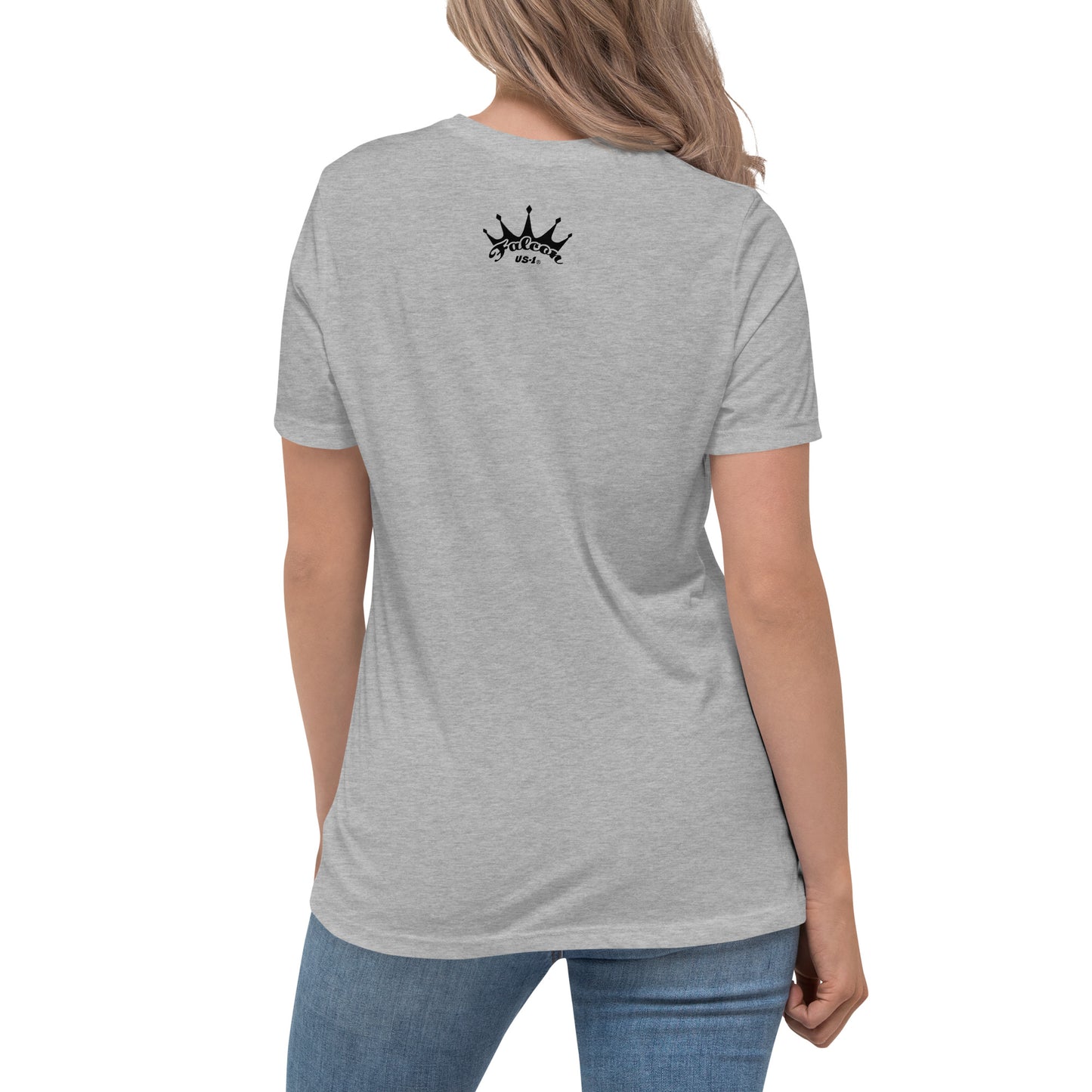 Women's Relaxed T-Shirt- Black Falcon Logo