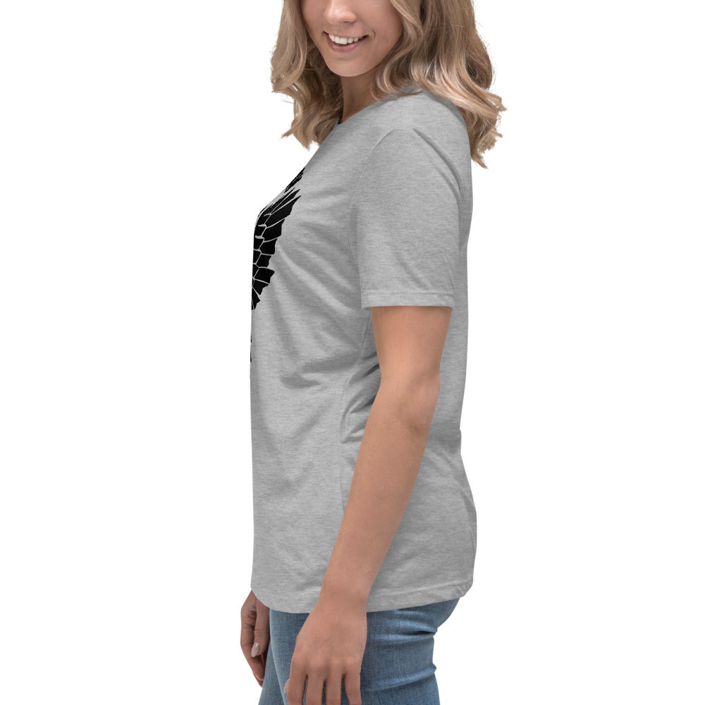 Women's Relaxed T-Shirt- Black Falcon Logo